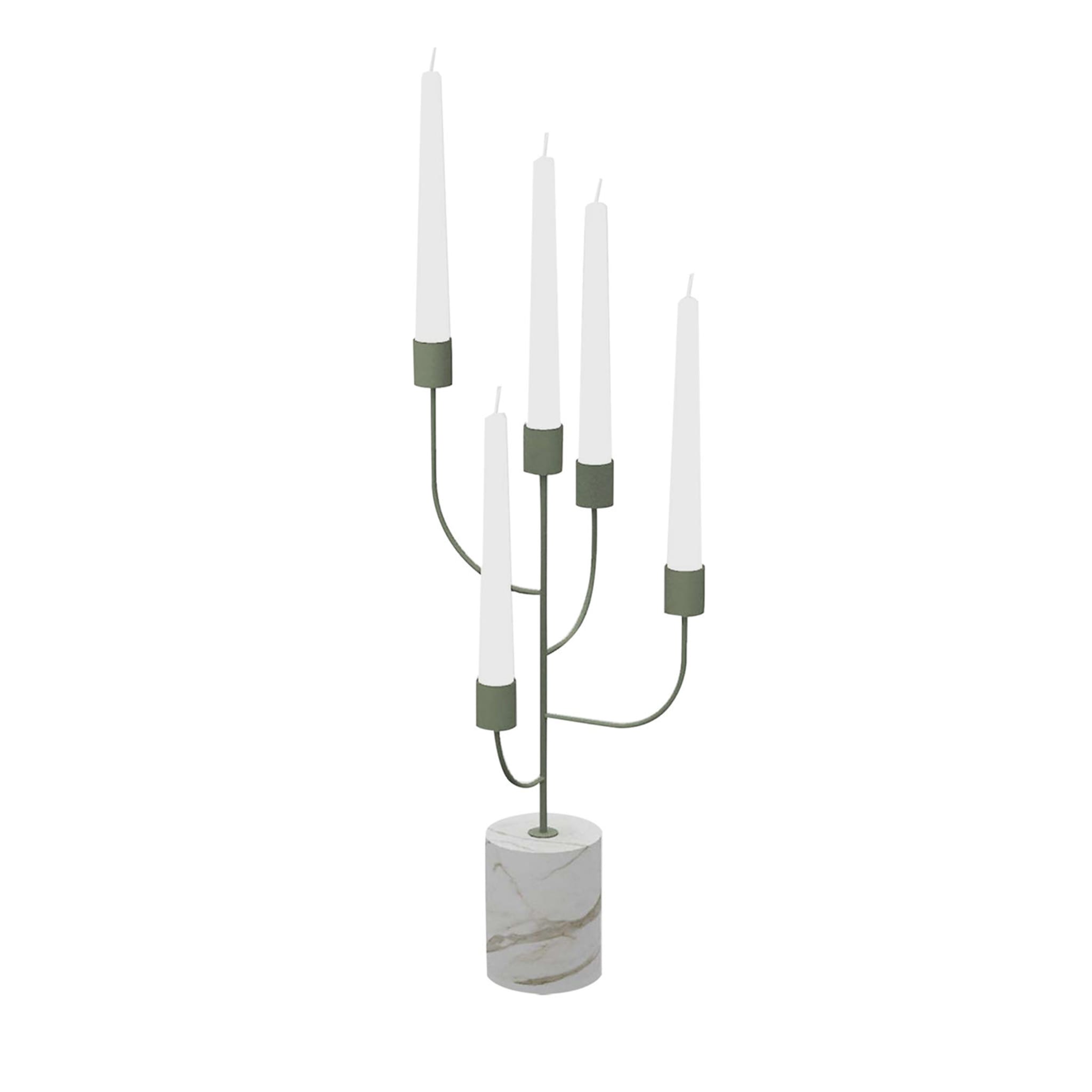 Rami Weißer Carrara und Grüner Kerzenständer - Hauptansicht
