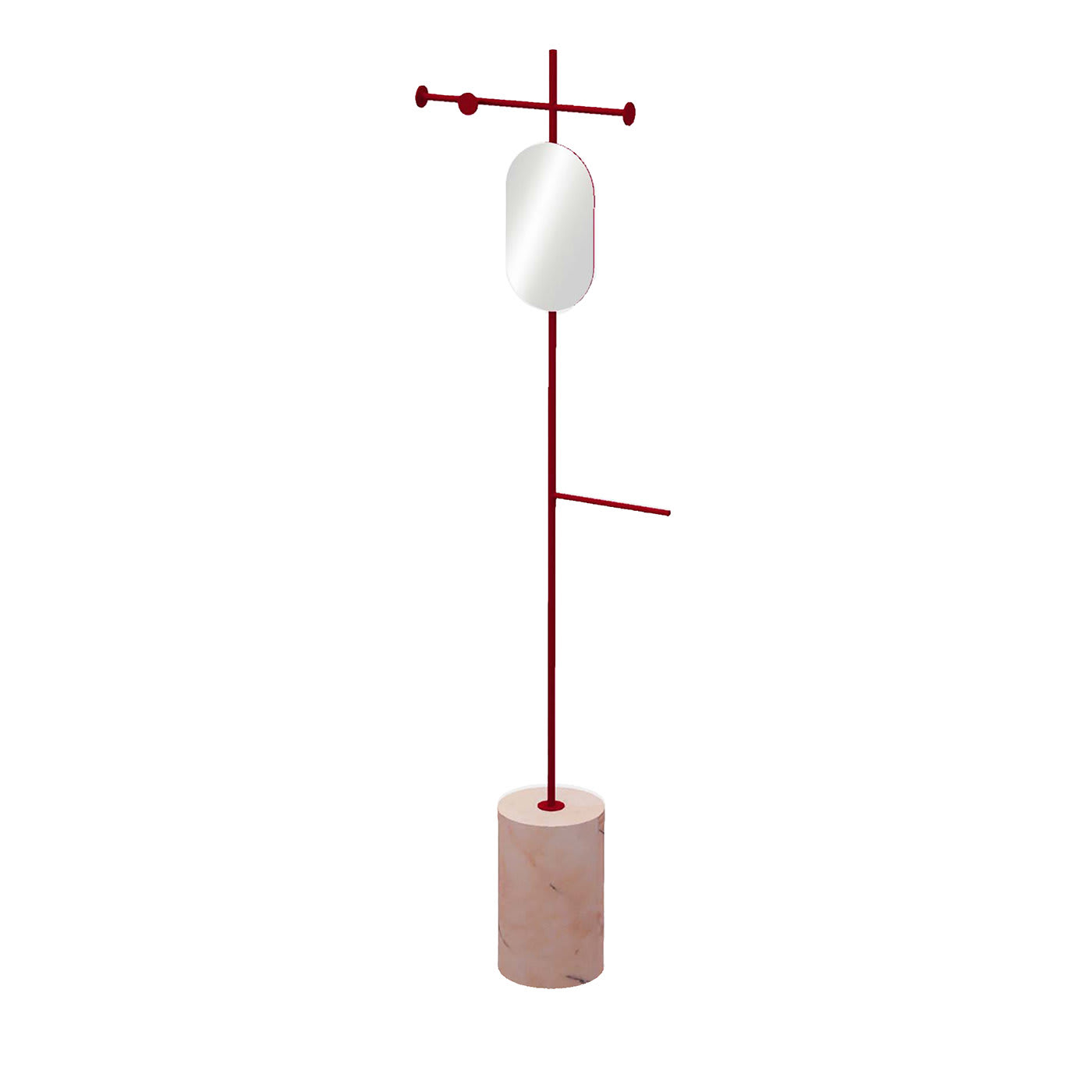 Stelo Pink Portogallo and Red Coat Hanger with Mirror - Nunzia Ponsillo