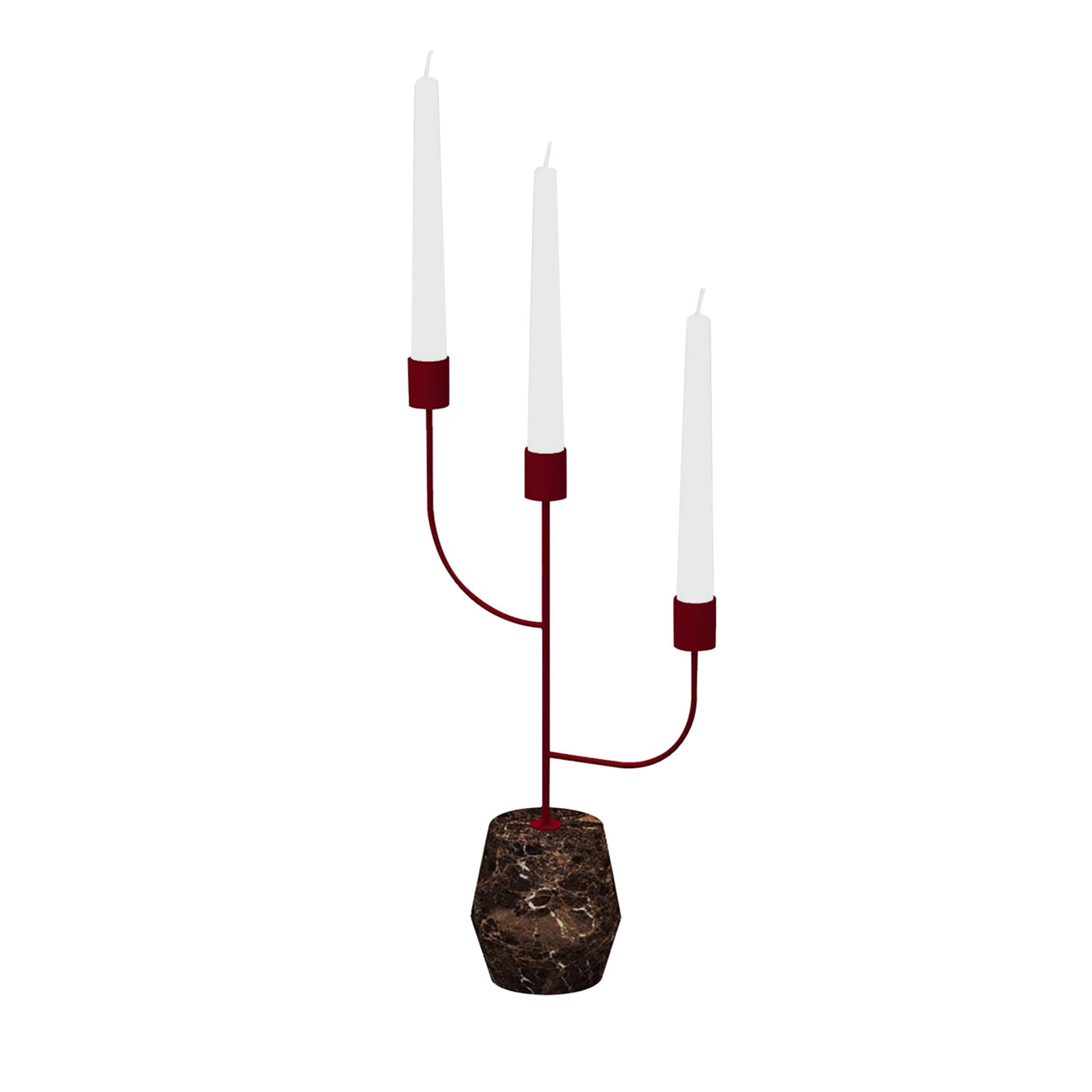 Rami Emperador Dark and Red Candle Holder - Main view