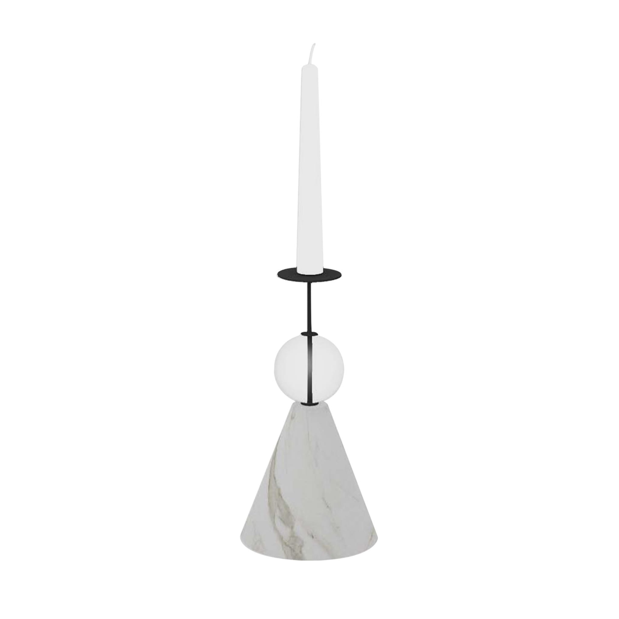Raccontami Weiß Carrara, Schwarz und Transparent Kerzenständer - Hauptansicht