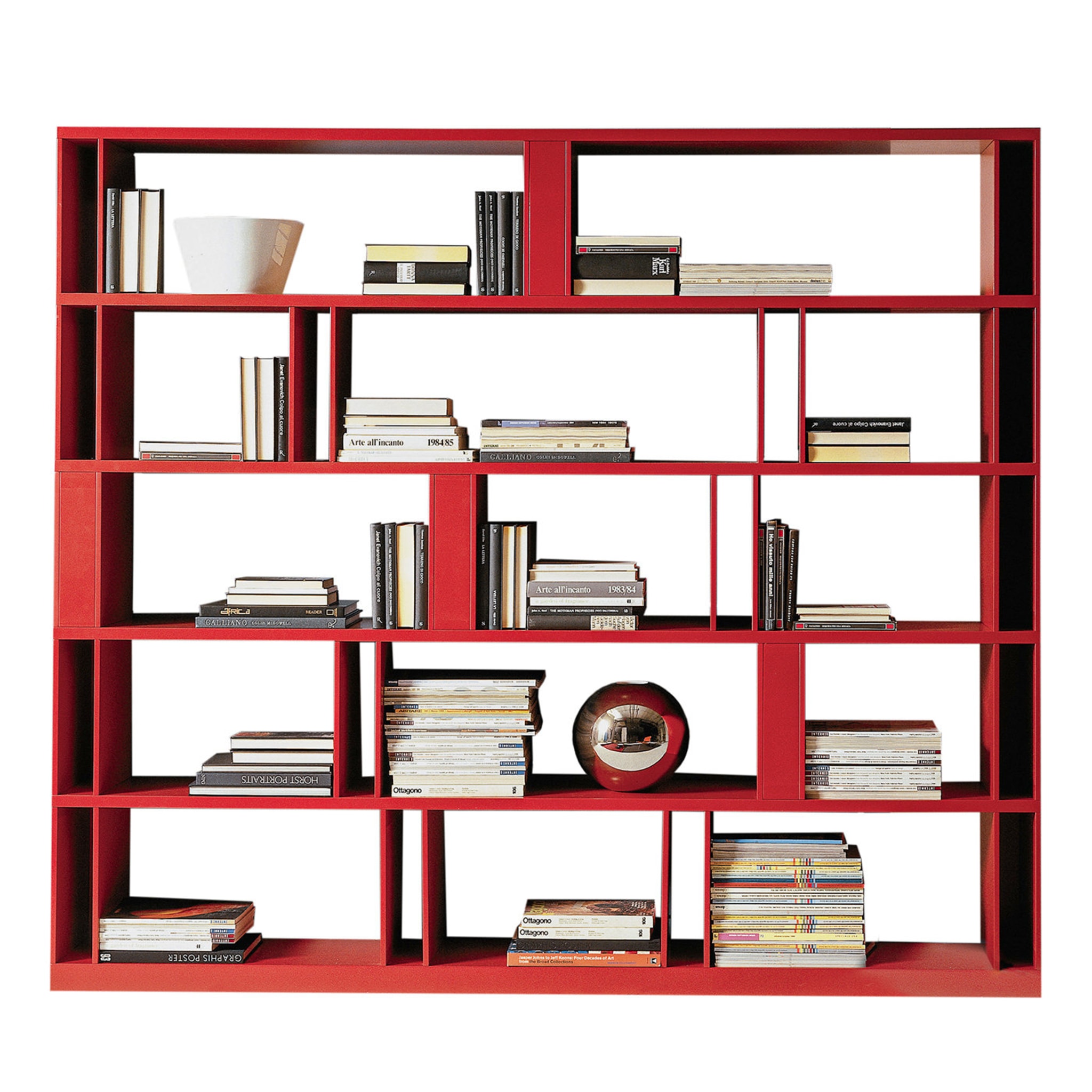 Brera Red Bookcase by Lievire Altherr Molina - Main view