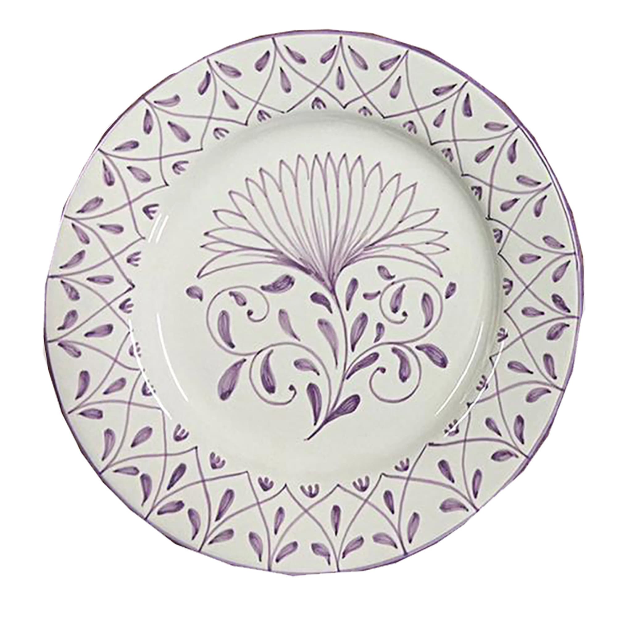 CLAVELES COLLECTION –  PURPLE CERAMIC HANDPAINTED PLATE - Main view
