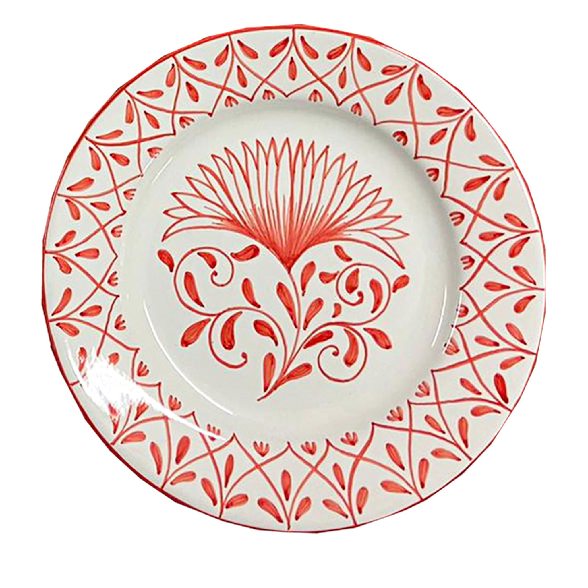 CLAVELES COLLECTION – RED CERAMIC HANDPAINTED PLATE - Main view