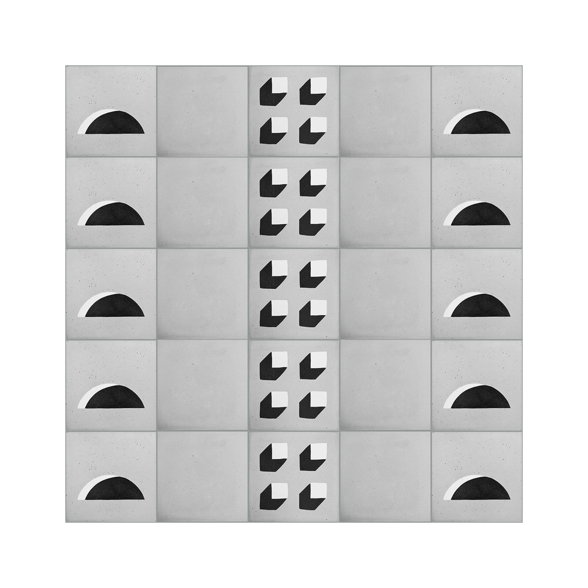 Piastrella in cemento tradizionale I con cornice bianca di Vincenzo D'Alba - Set di 4 - Vista alternativa 1