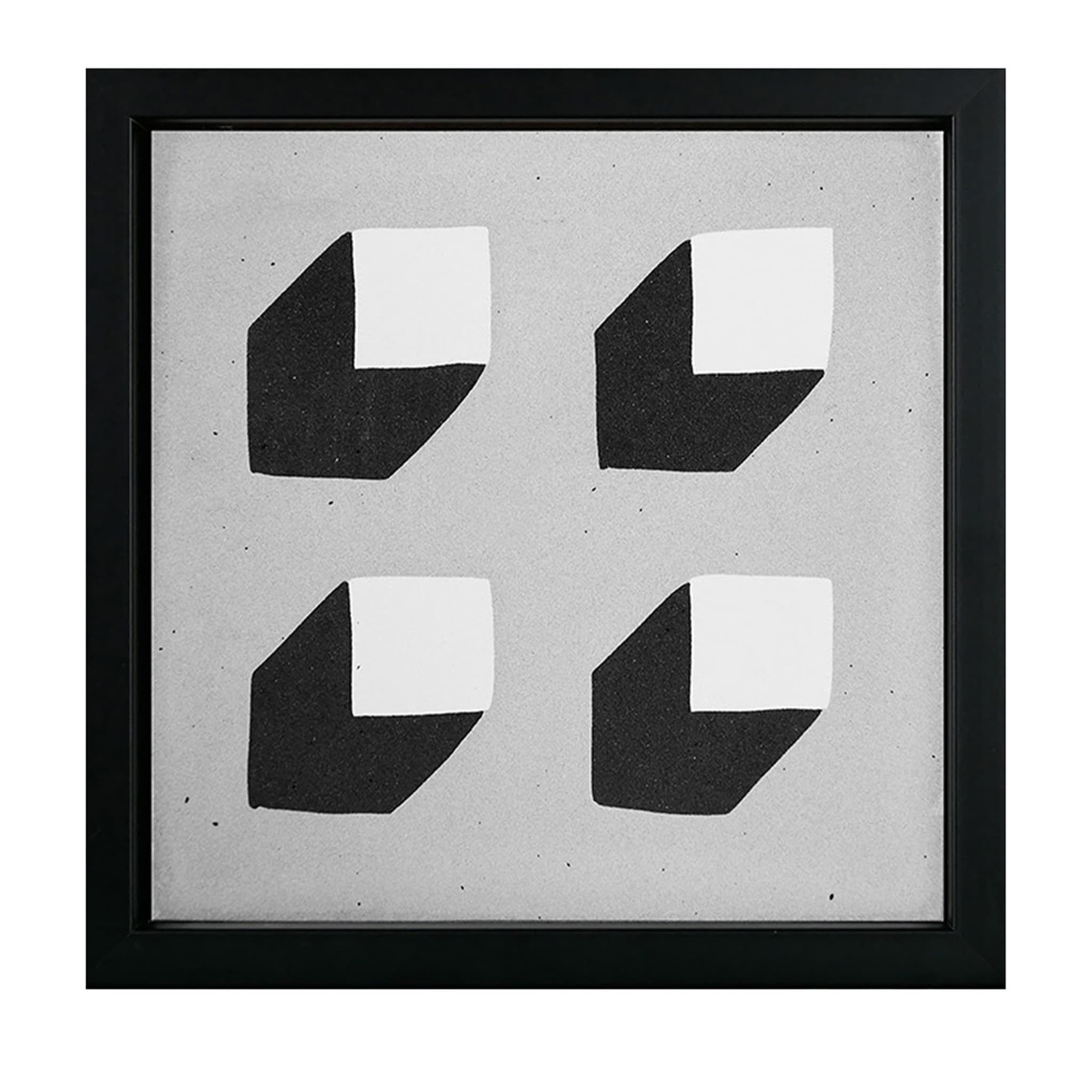 Traditional V Cement Tile with Black Frame by Vincenzo D'Alba - Set of 4 - Main view