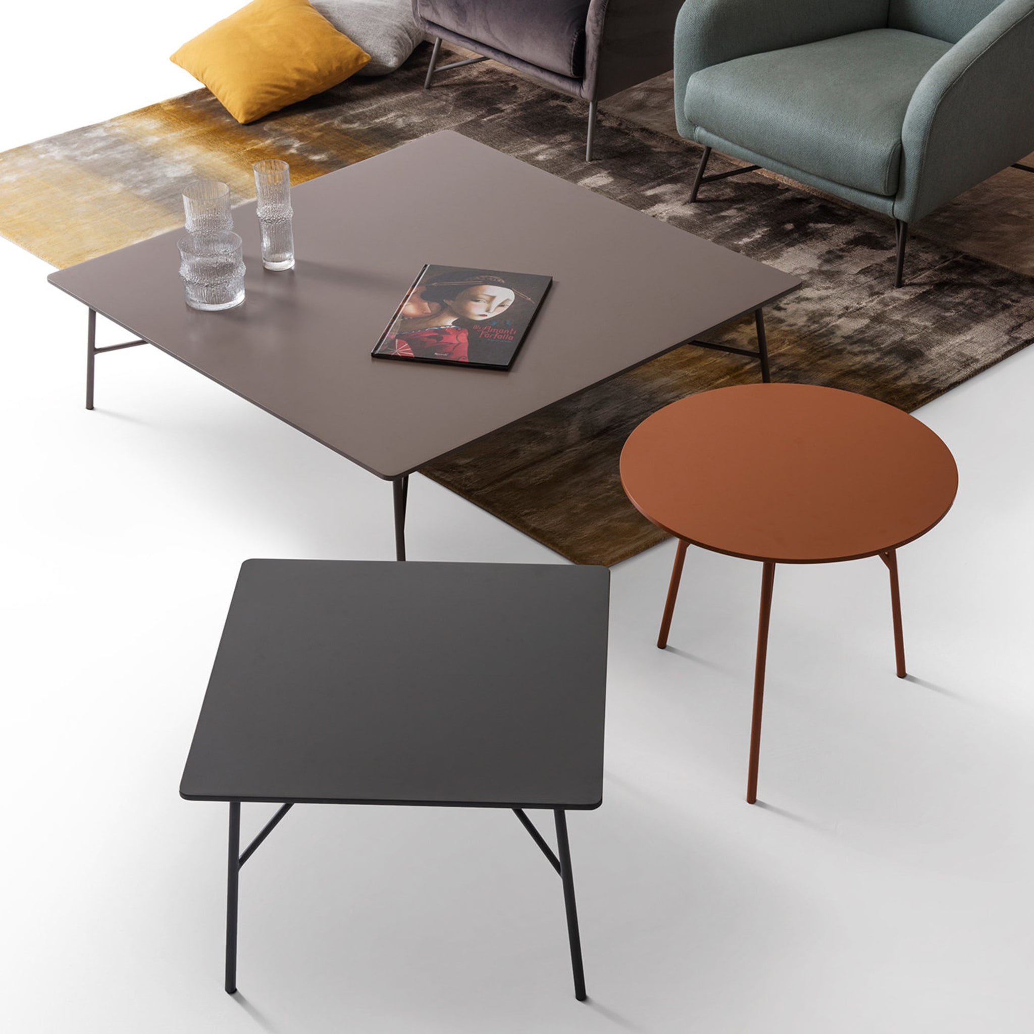 Mek Round Rust Coffee Table by Angeletti Ruzza - Alternative view 3