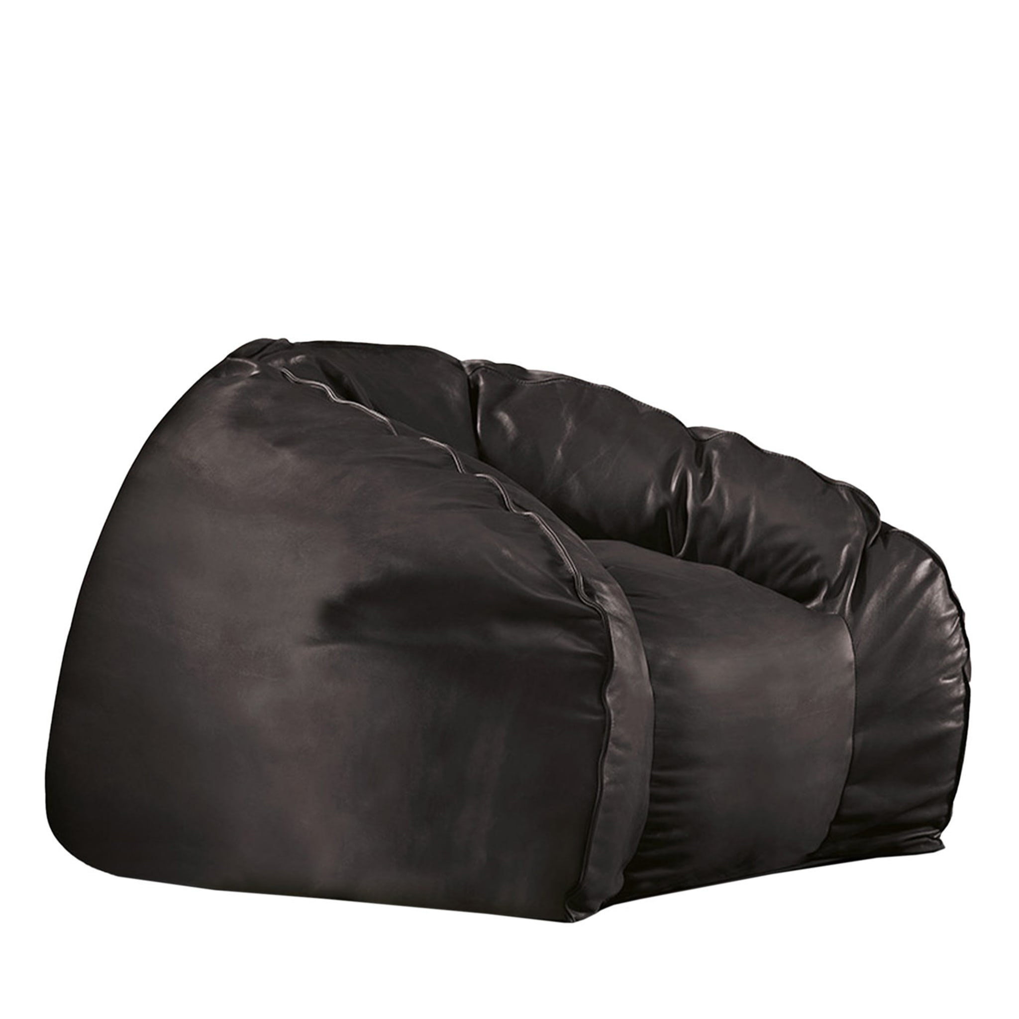 Hug Black Leather Armchair by Radice & Orlandini - Main view