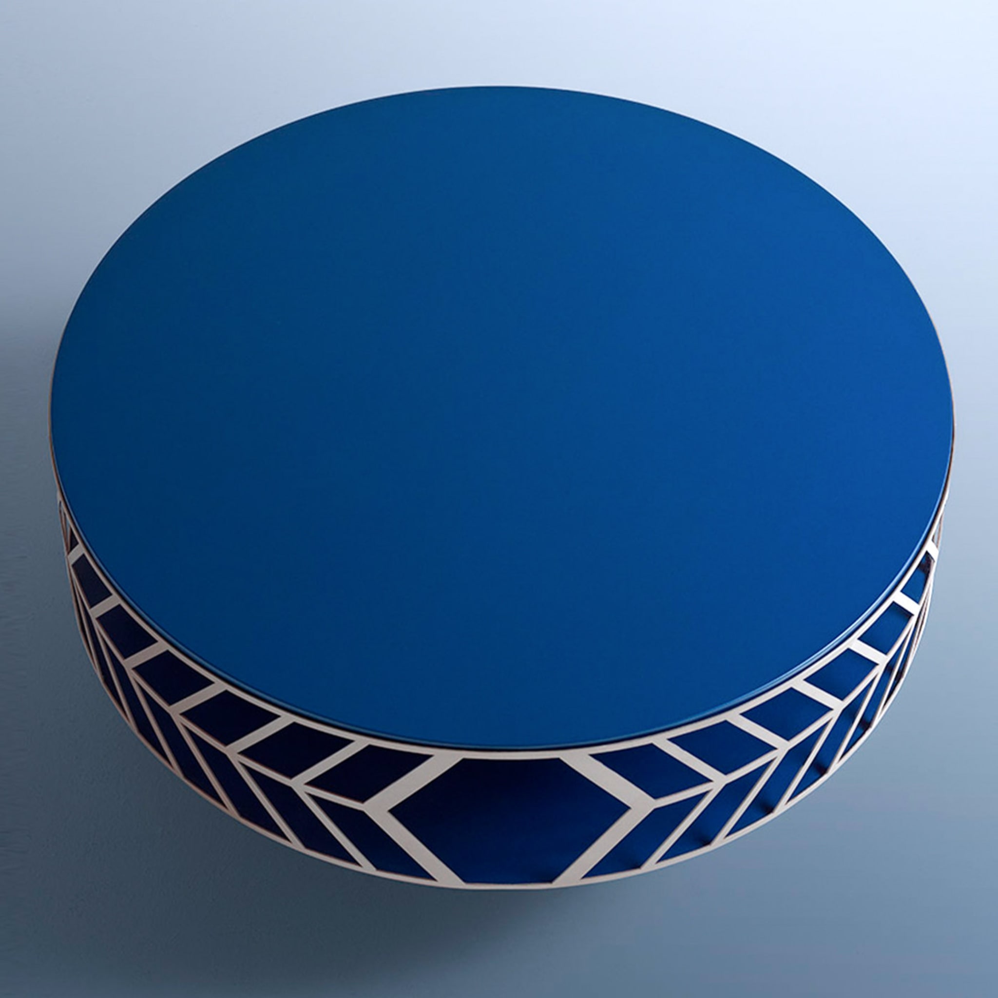Lok Round Blue Coffee Table by Elena Salmistraro - Alternative view 1
