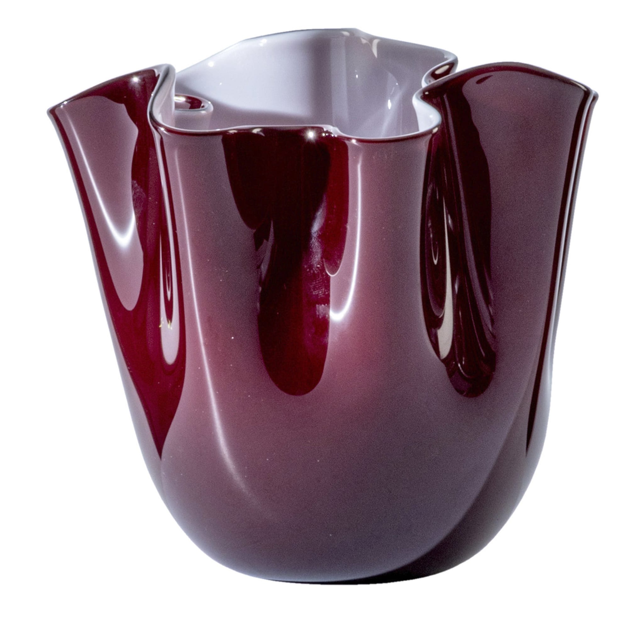 Fazzoletto Oxblood Red and Powder Pink Small Vase - Main view