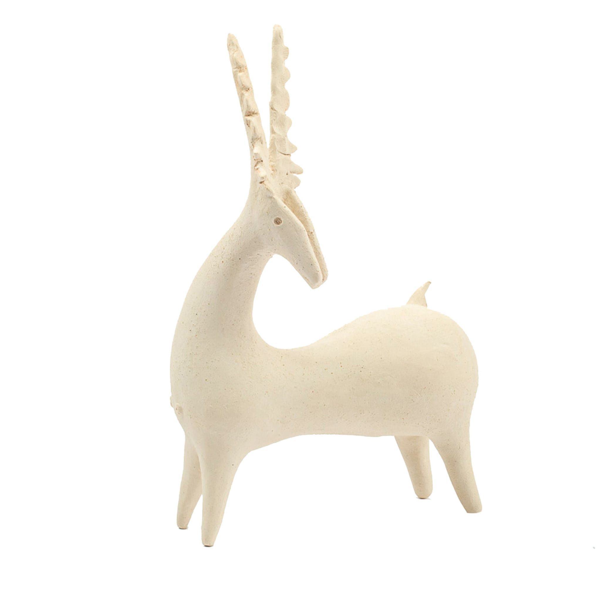Amlash Deer 2 Weiß Skulptur - Hauptansicht