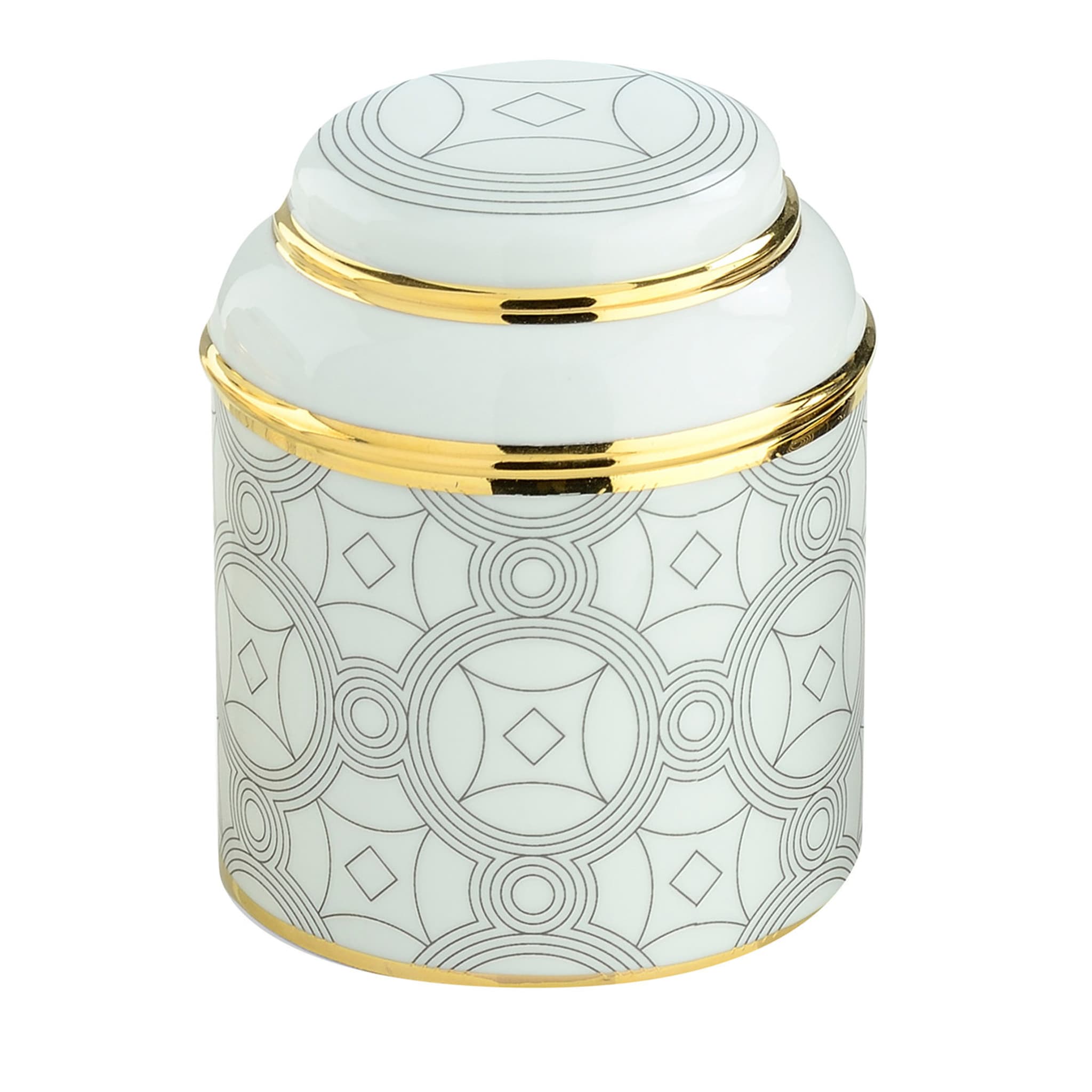 Decorum white Candle with Gray Decoration - Main view