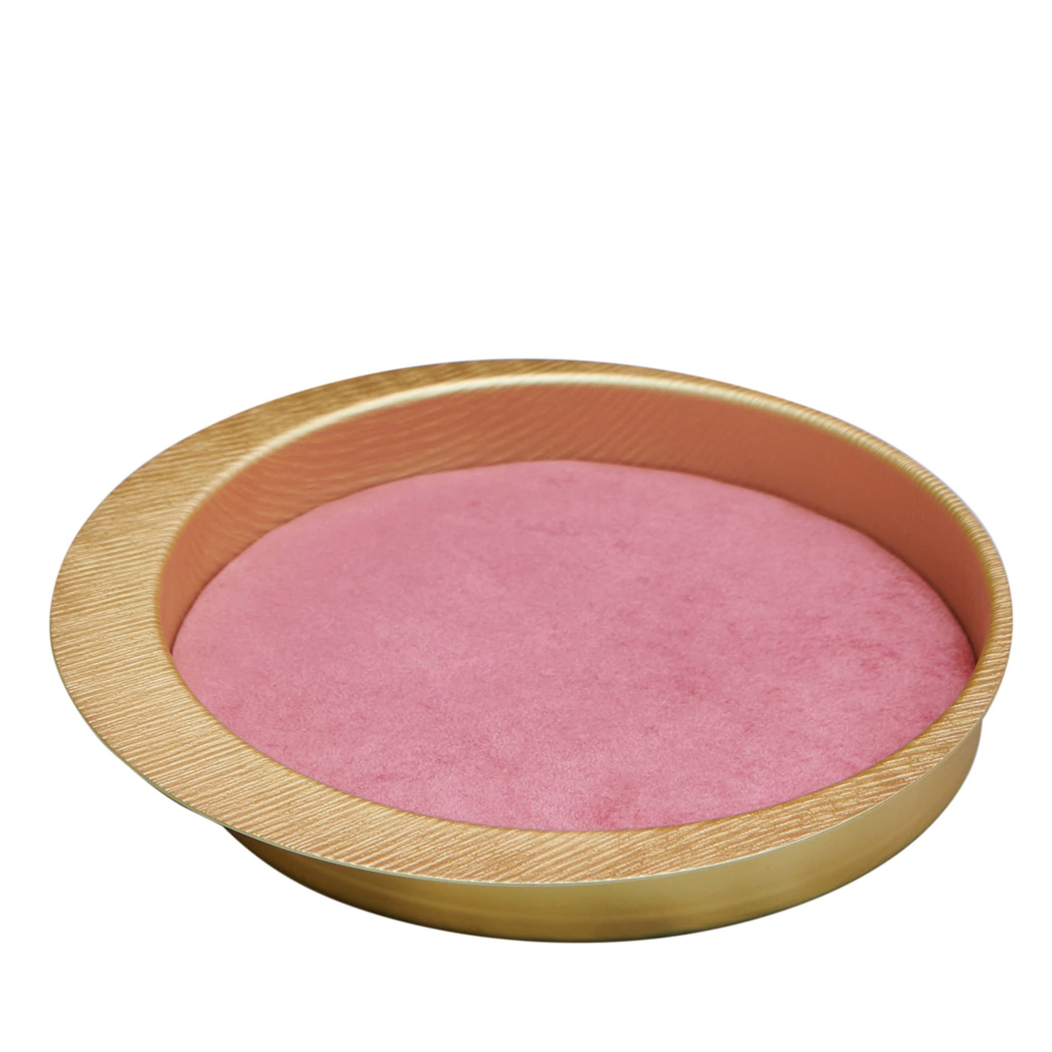 Firenze Round Gold and Pink Empty Pocket Tray - Main view