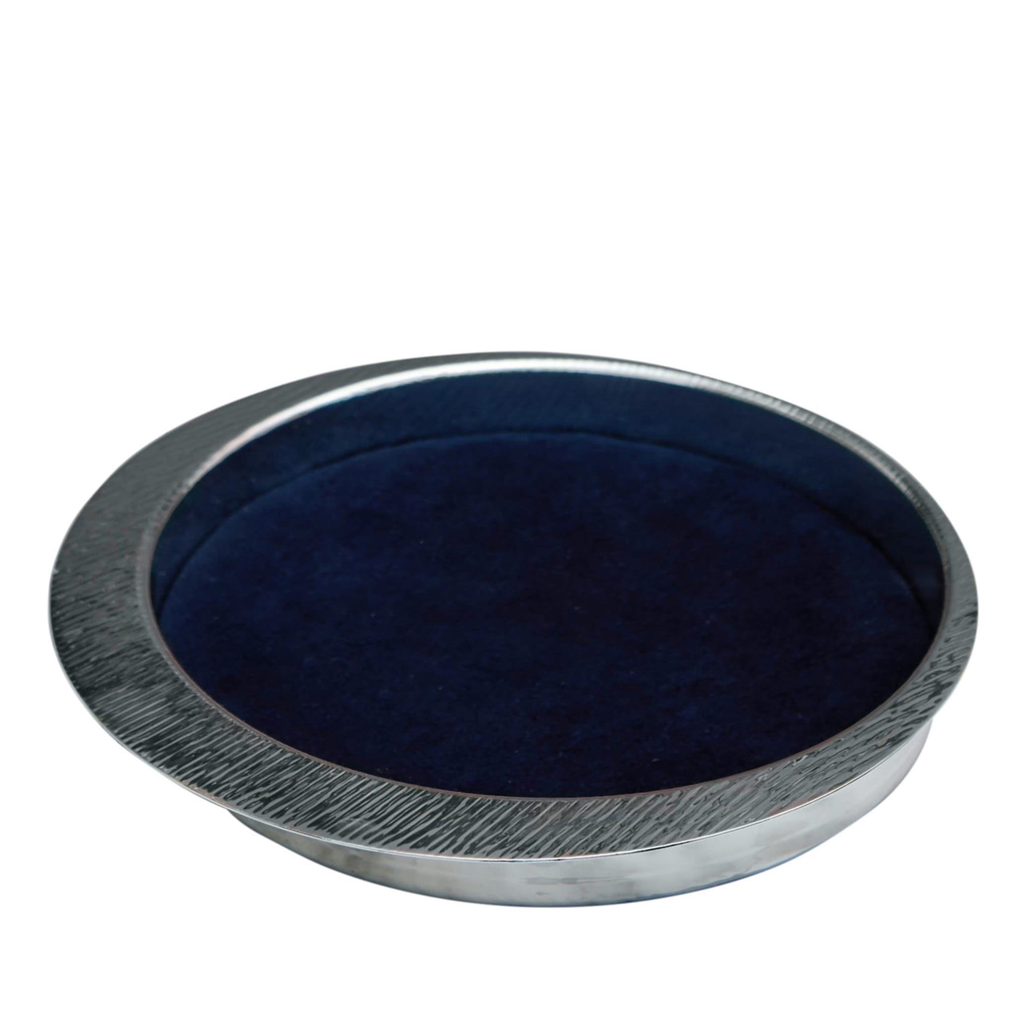 Firenze Round Silver and Blue Empty Pocket Tray - Main view