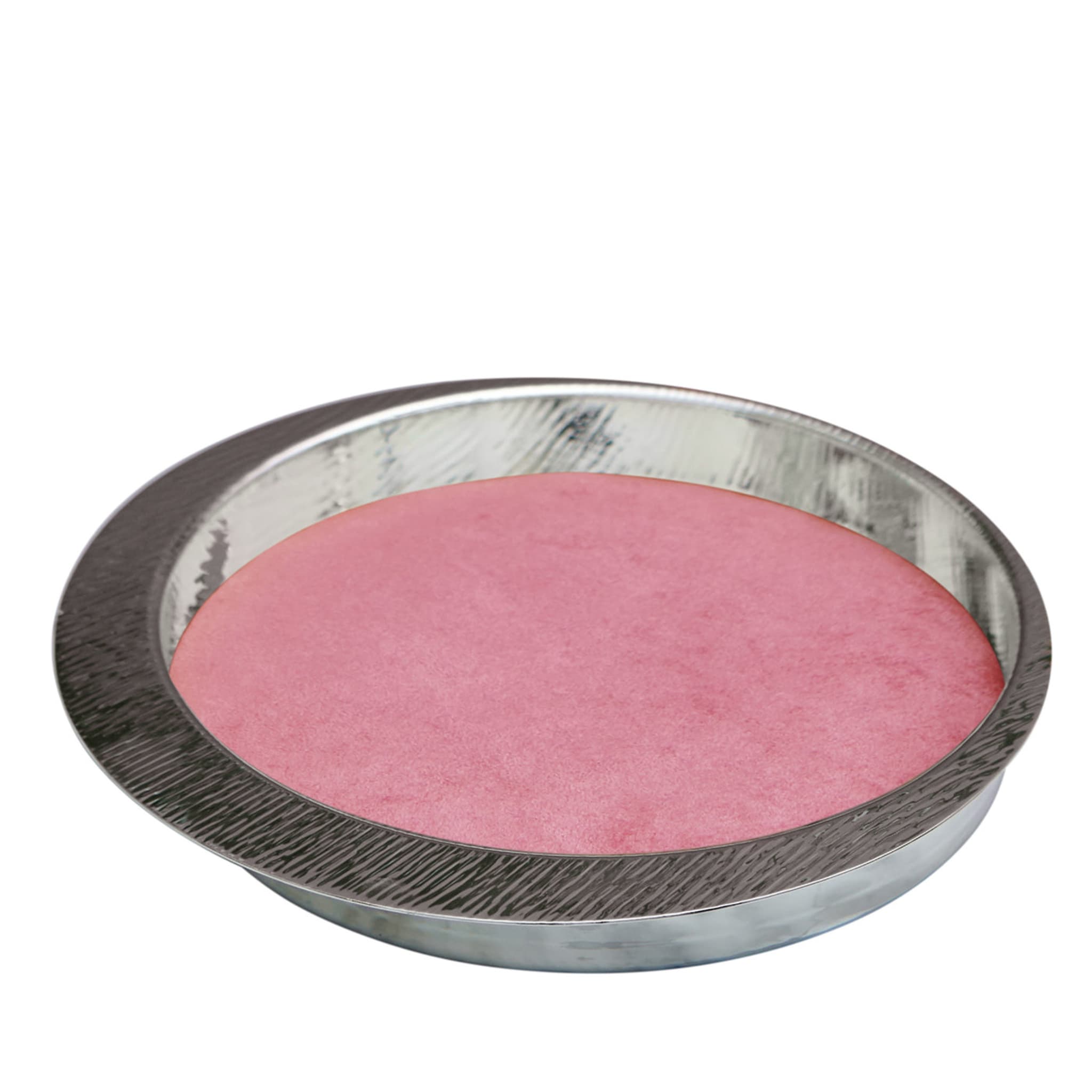 Firenze Round Silver and Pink Empty Pocket Tray - Main view