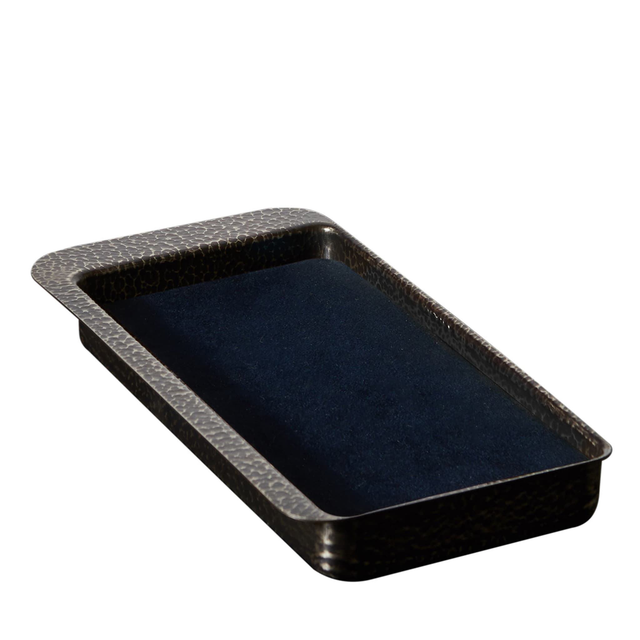 Firenze Rectangular Burnished and Blue Empty Pocket Tray - Main view