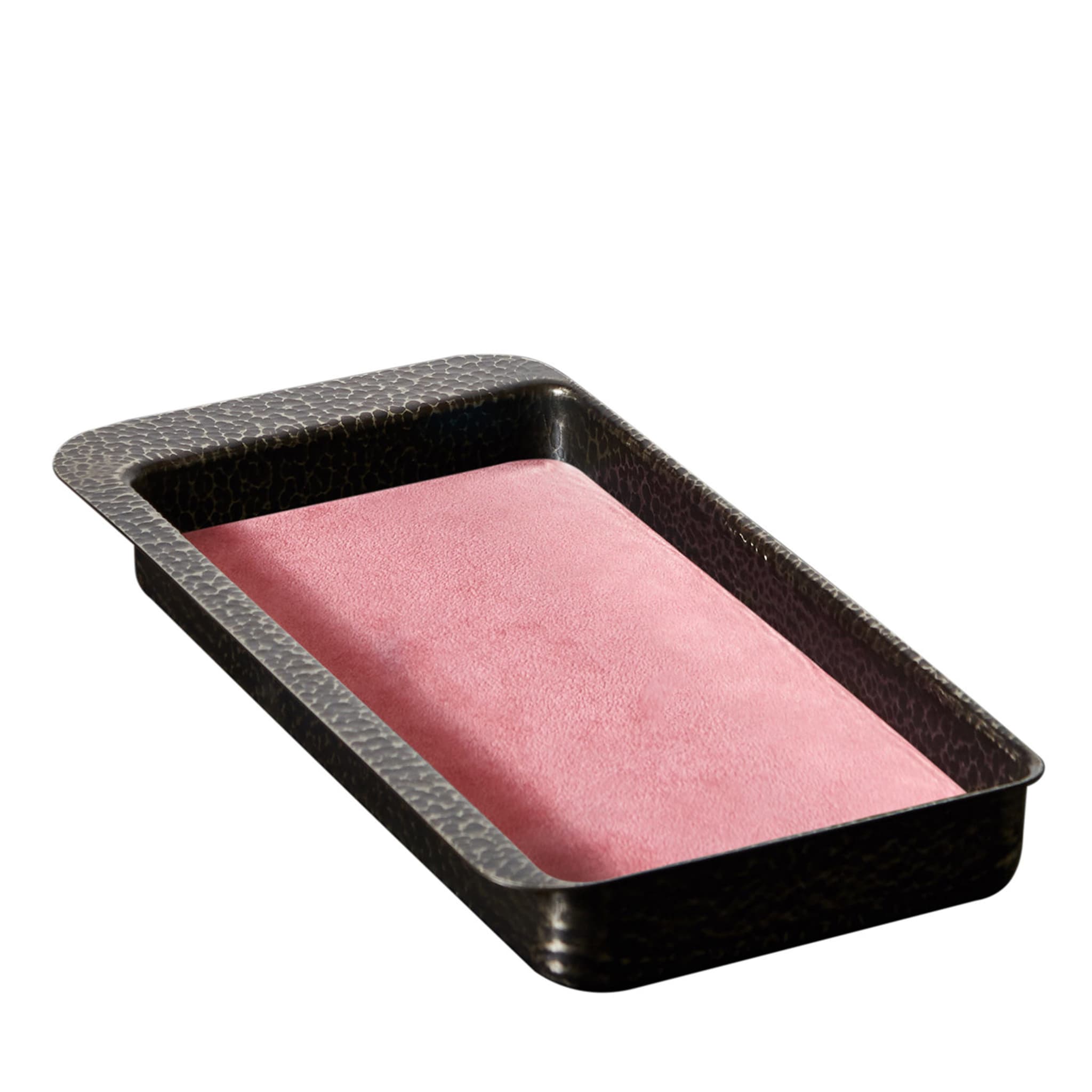 Firenze Rectangular Burnished and Pink Empty Pocket Tray - Main view