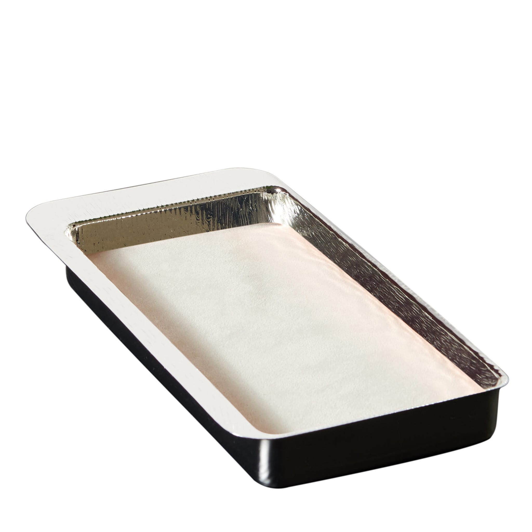 Firenze Rectangular Silver and Cream White Empty Pocket Tray - Main view