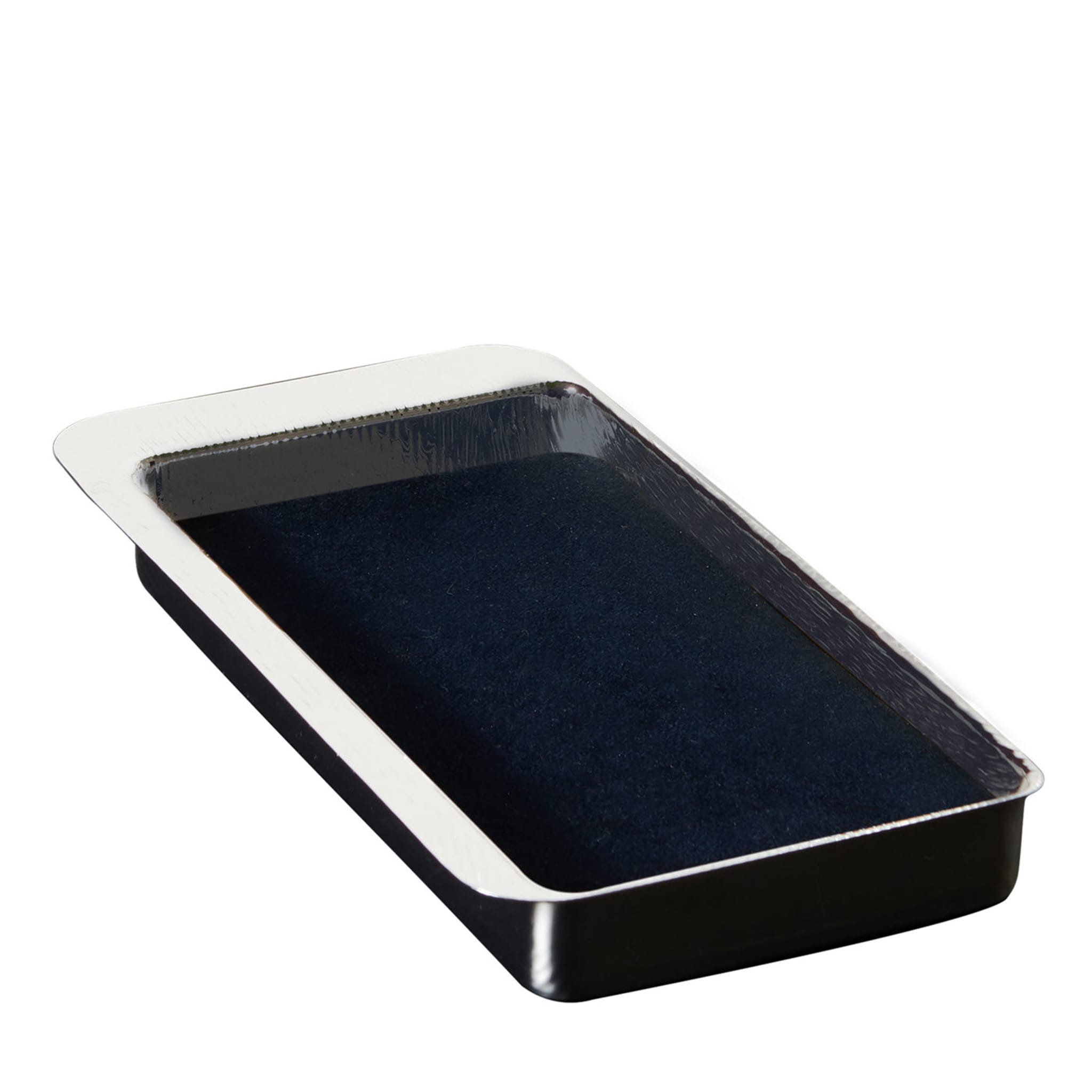 Firenze Rectangular Silver and Blue Empty Pocket Tray - Main view
