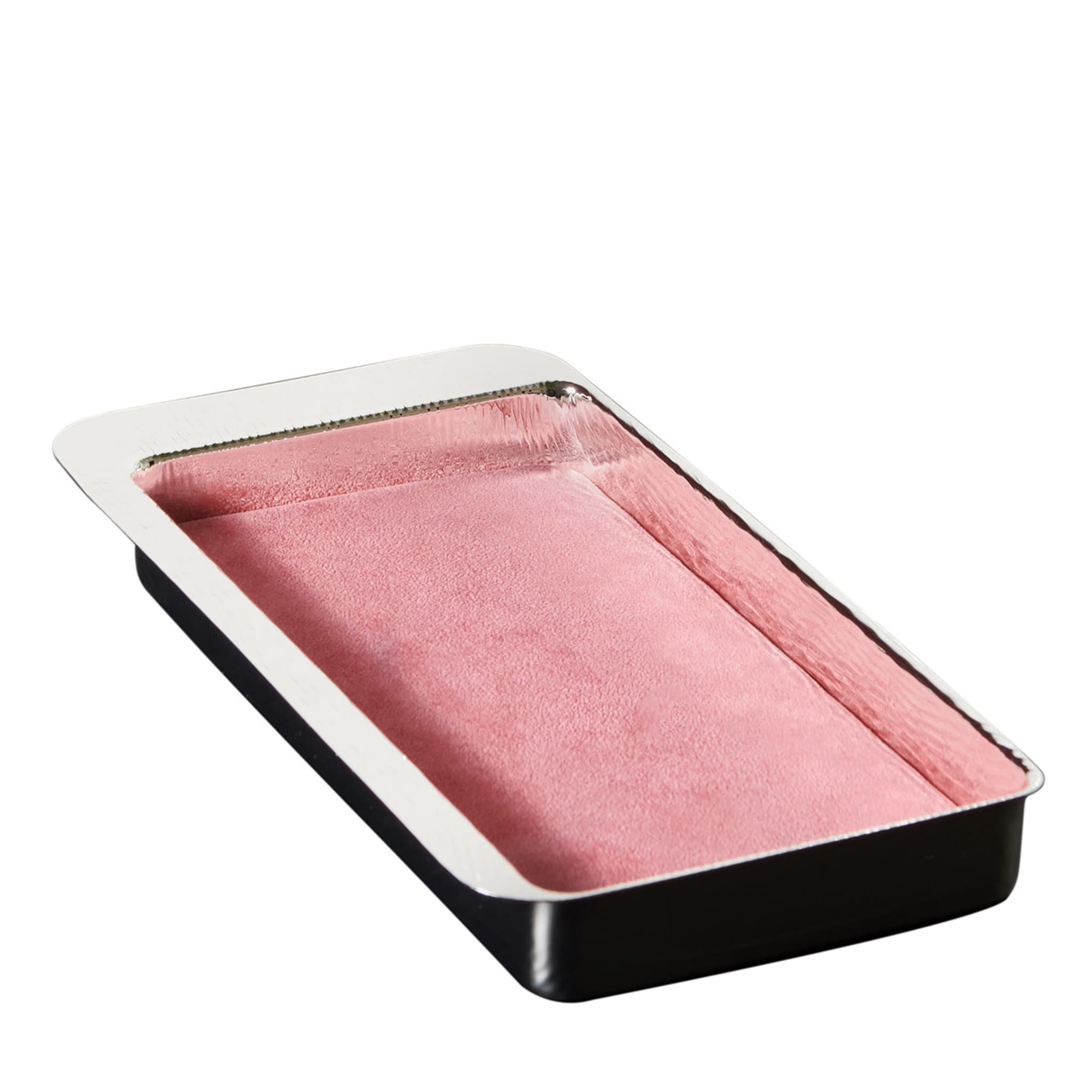 Firenze Rectangular Silver and Pink Empty Pocket Tray - Main view