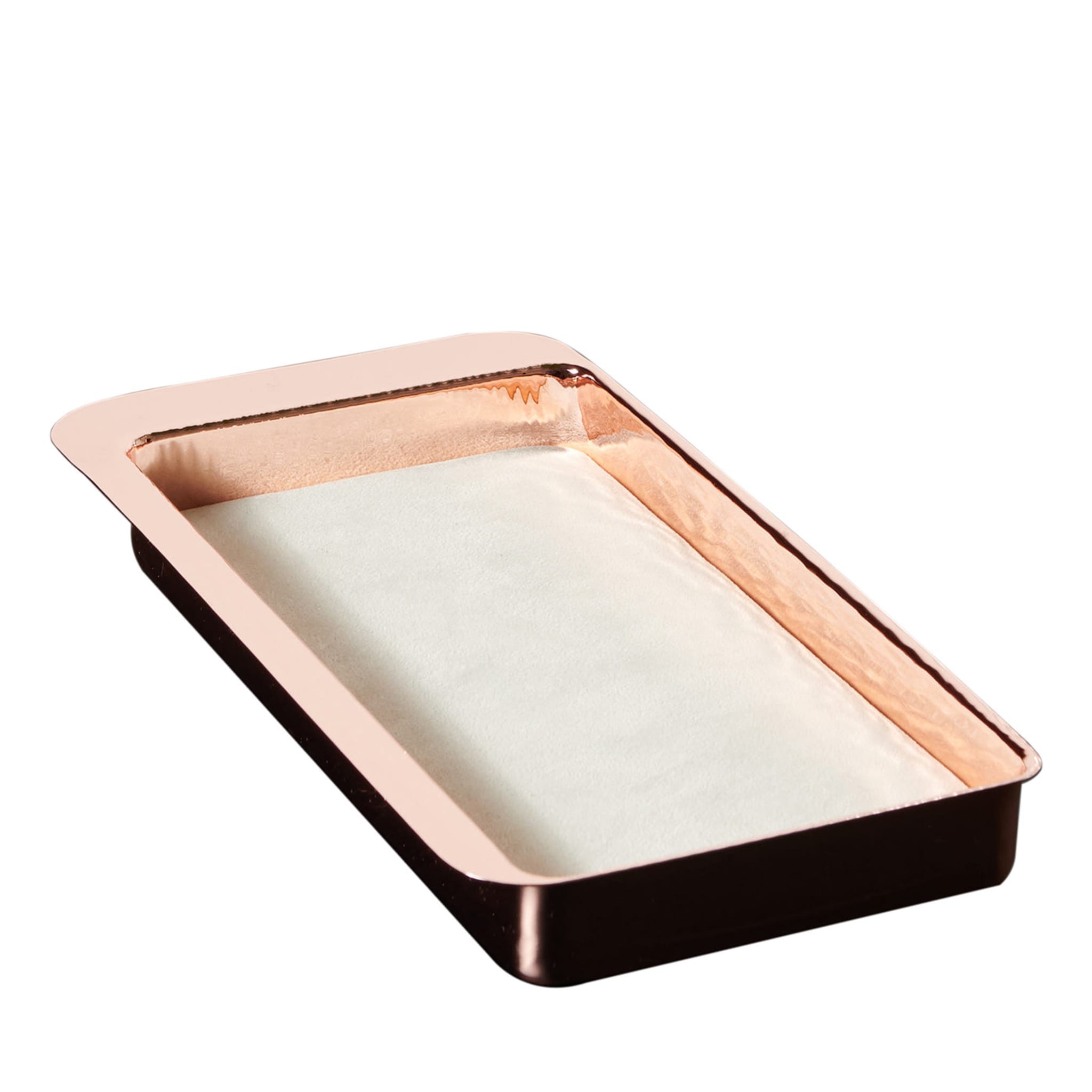 Firenze Rectangular Copper and Cream White Empty Pocket Tray - Main view