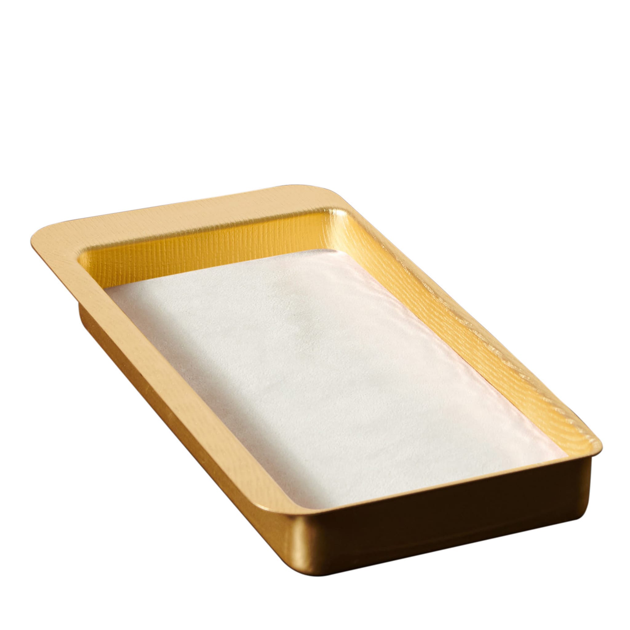 Firenze Rechteckige Gold und Creme Weiß Leere Tasche Tablett - Hauptansicht