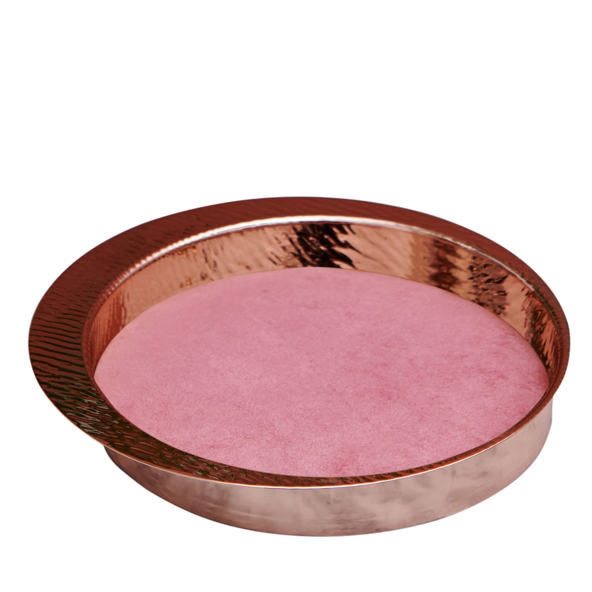 Firenze Round Copper and Pink Empty Pocket Tray - Main view
