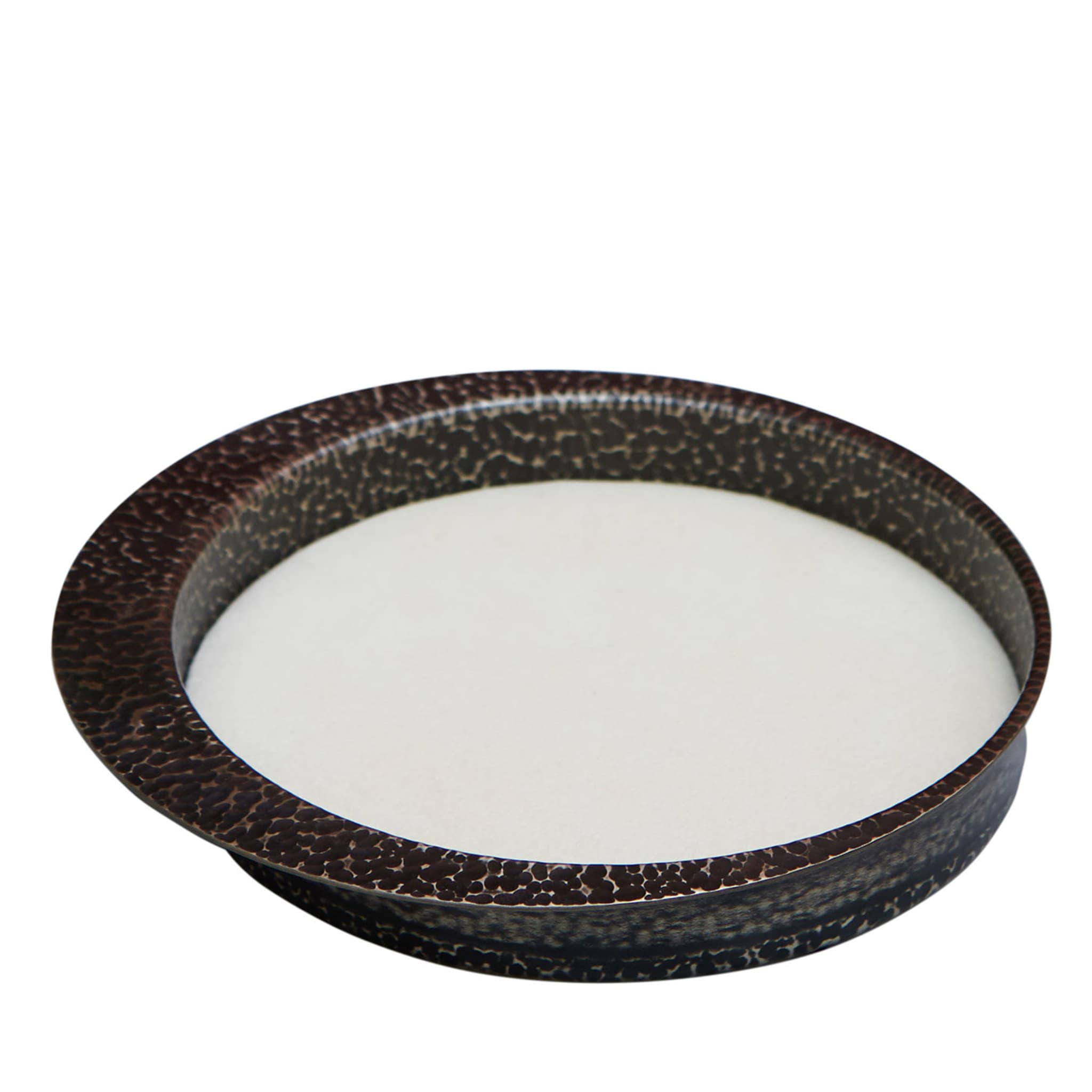 Firenze Round Burnished and Cream White Empty Pocket Tray - Main view
