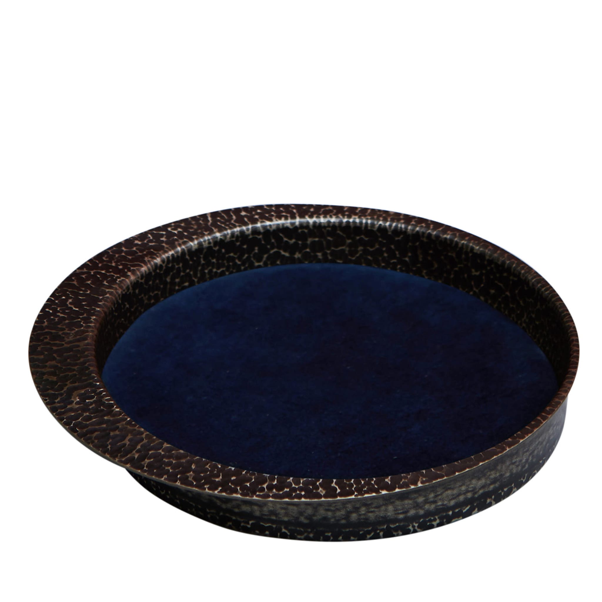 Firenze Round Burnished and Blue Empty Pocket Tray - Main view