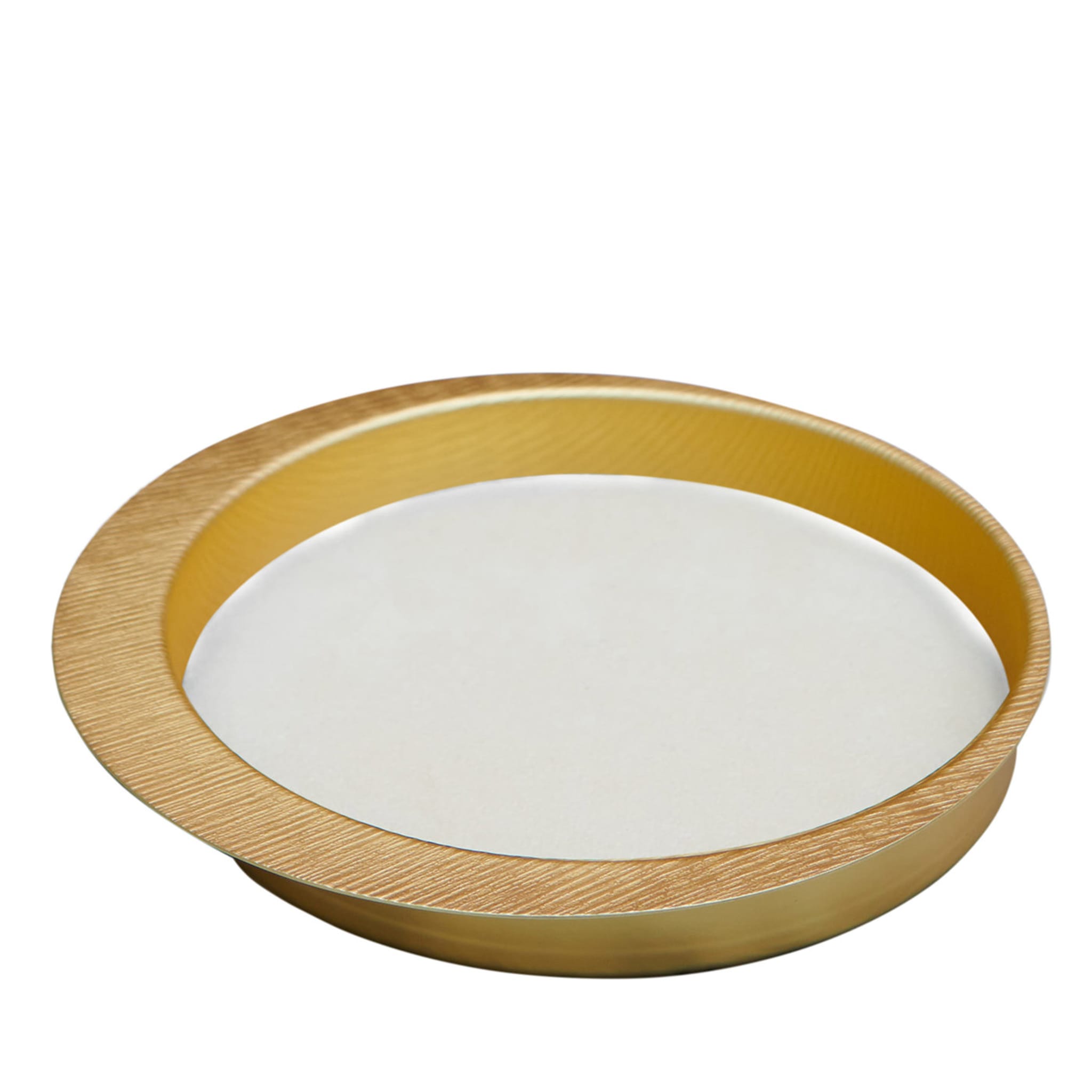 Firenze Round Gold and Cream White Empty Pocket Tray - Main view
