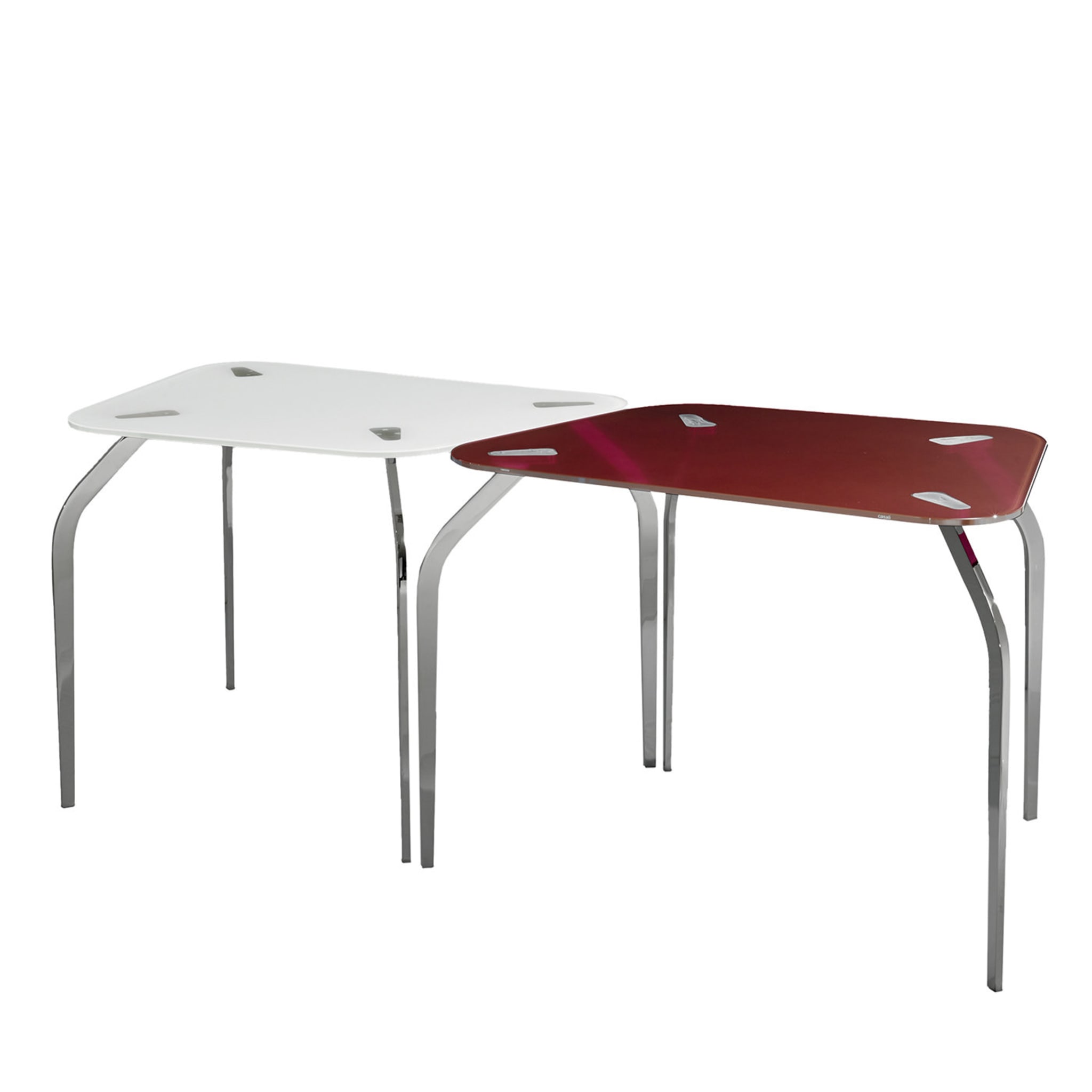 Mira Red and White Dining Table by Mac Stopà - Main view