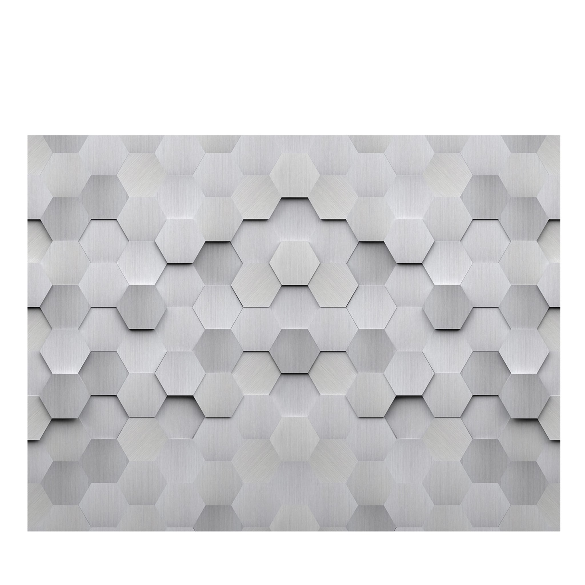 Silver Hexagon Textured Wallpaper - Main view