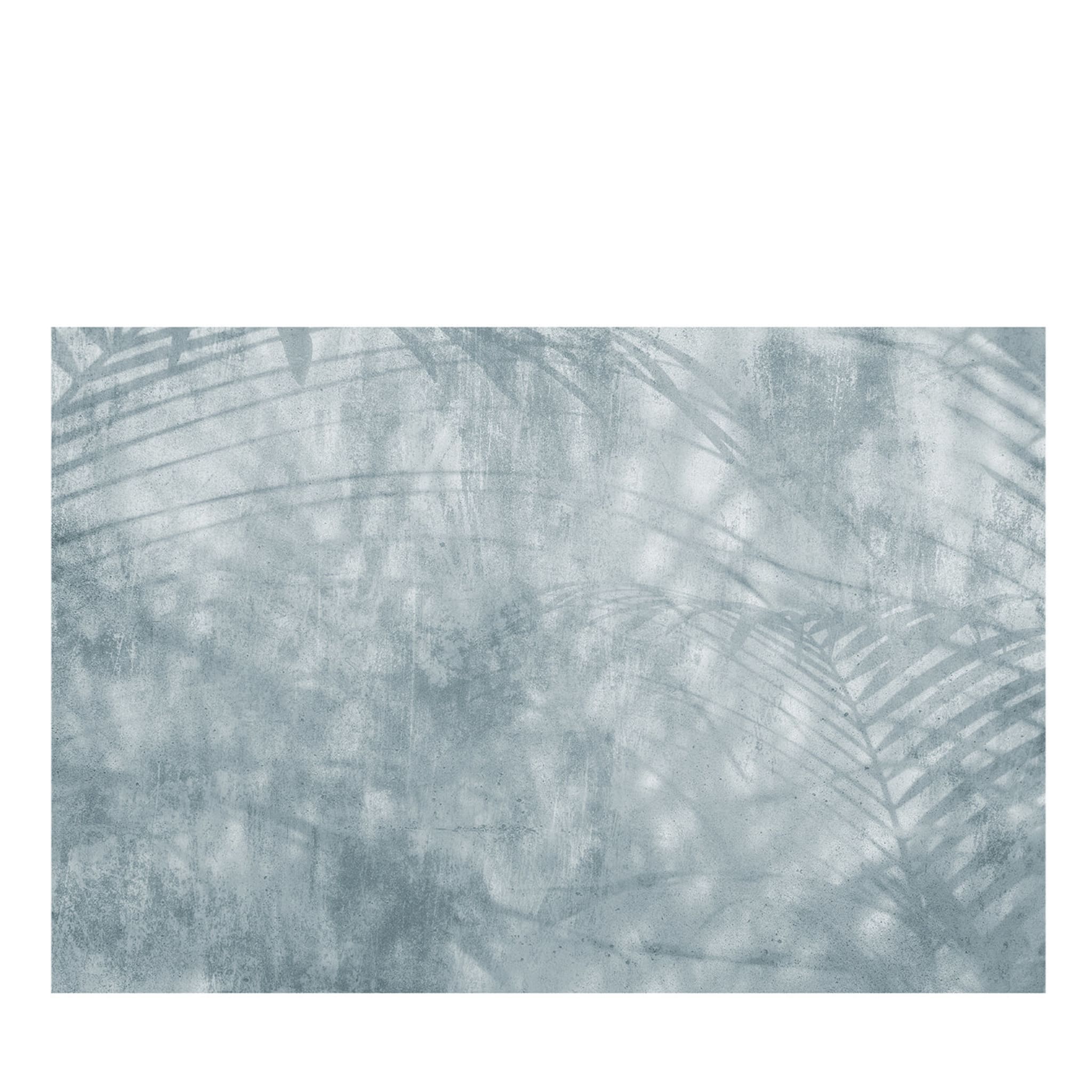 Papier peint bleu clair Ombres de feuilles Textured Wallpaper - Vue principale