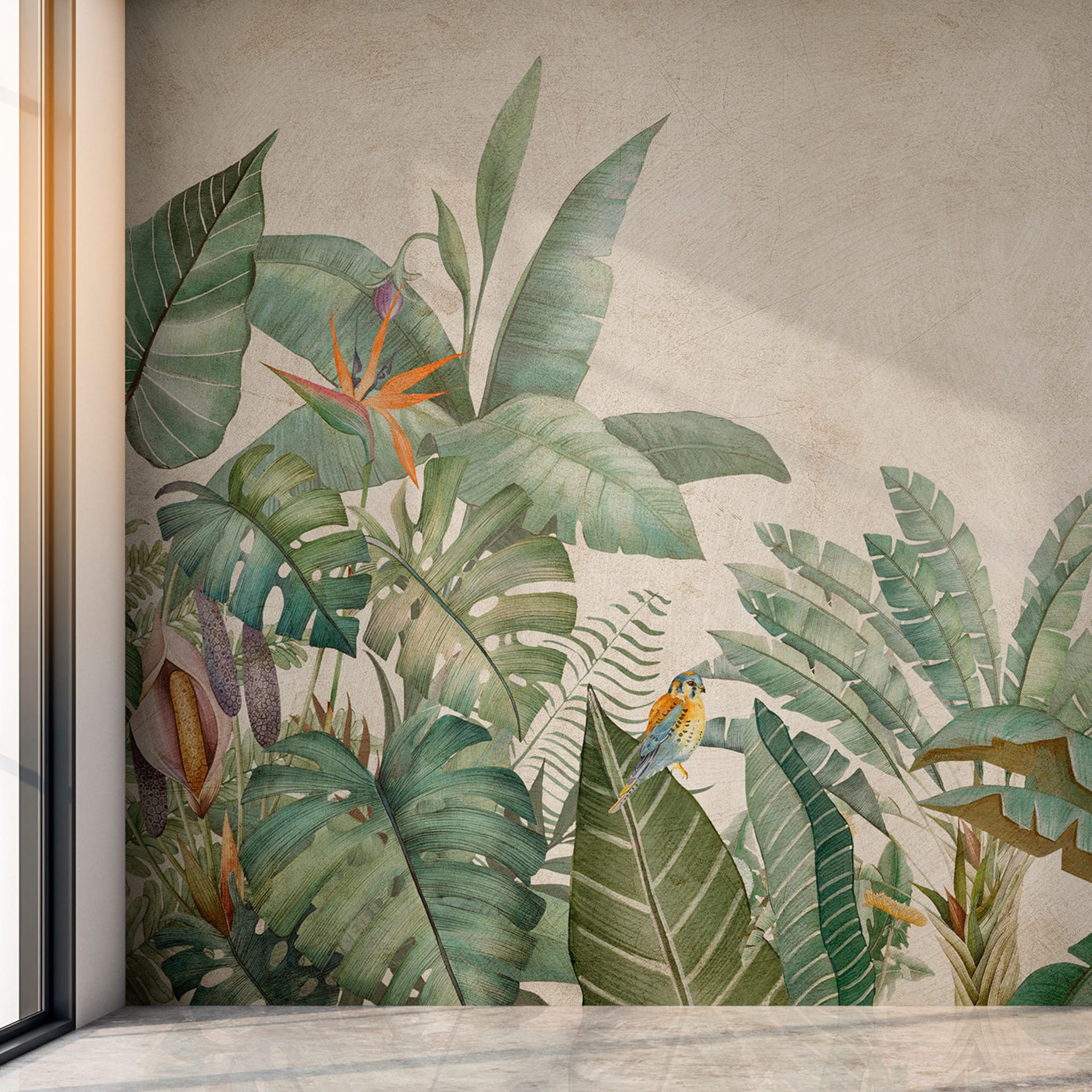 Exotic Jungle Textured Wallpaper - Alternative view 1
