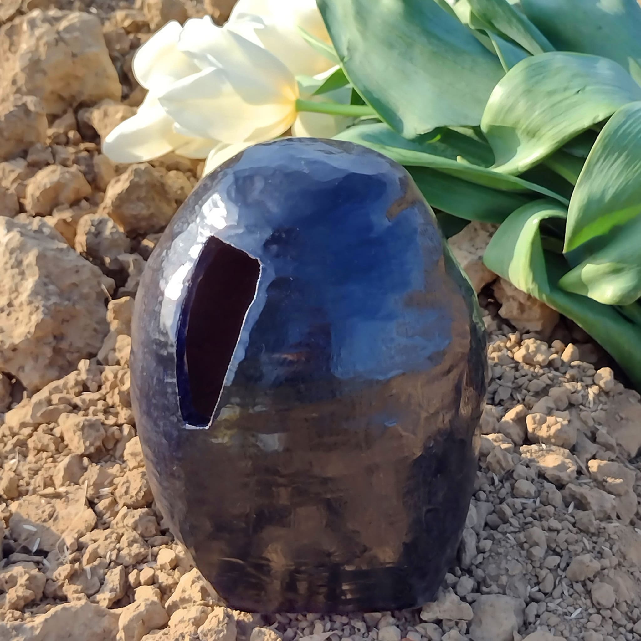 Trapezförmige schwarze Vase - Alternative Ansicht 5