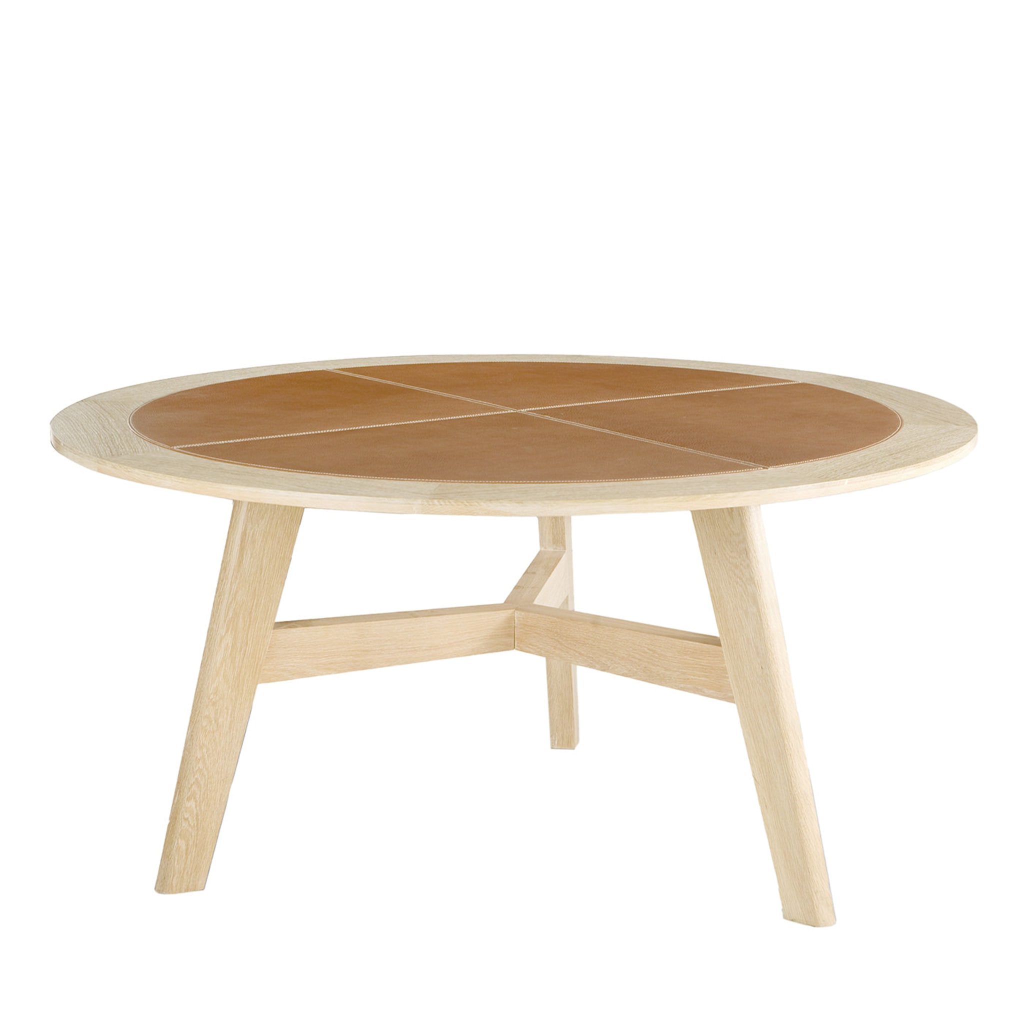 Round Dining Table with Leather Top by Michele Bonan - Main view