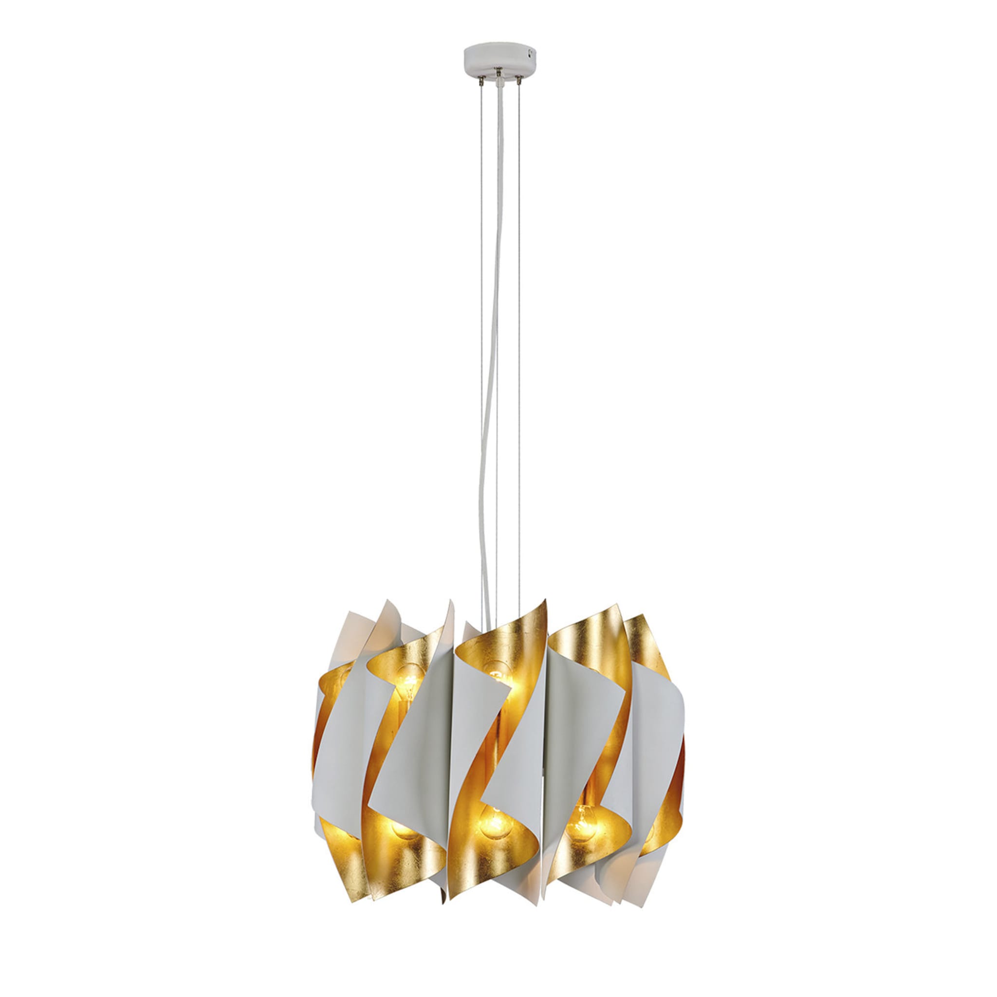 4002/S20 20-Light White and Gold Chandelier - Main view