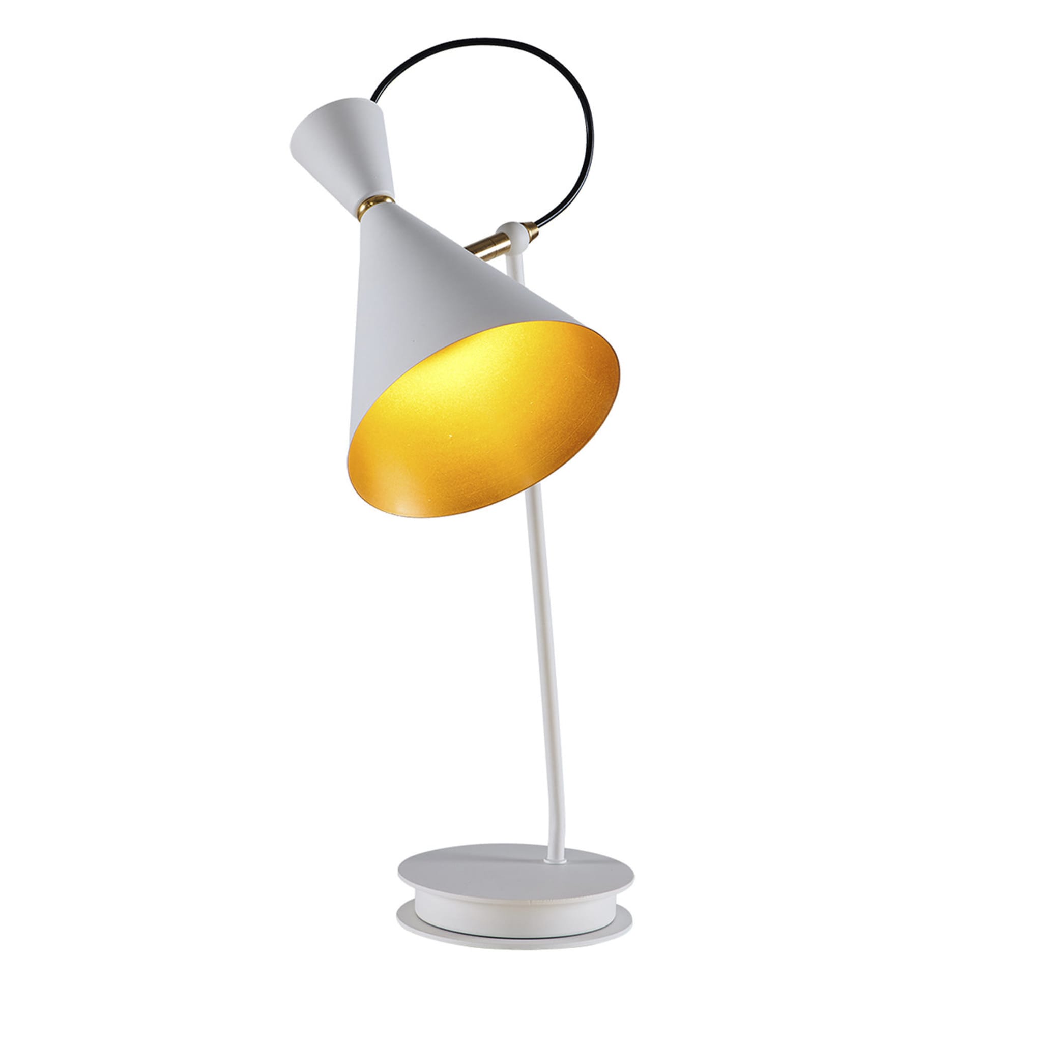 4012/L1 Lámpara de mesa blanca y dorada - Vista principal