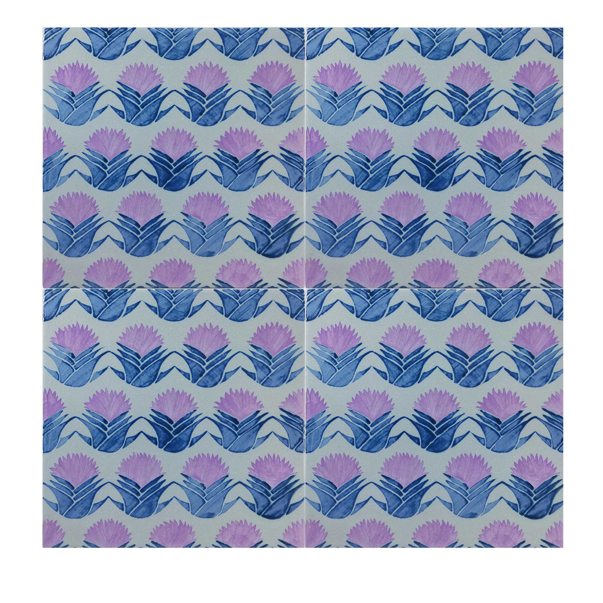 Kimeya Cardo Lilac Set of 4 Tiles by Vincenzo Messina - Main view