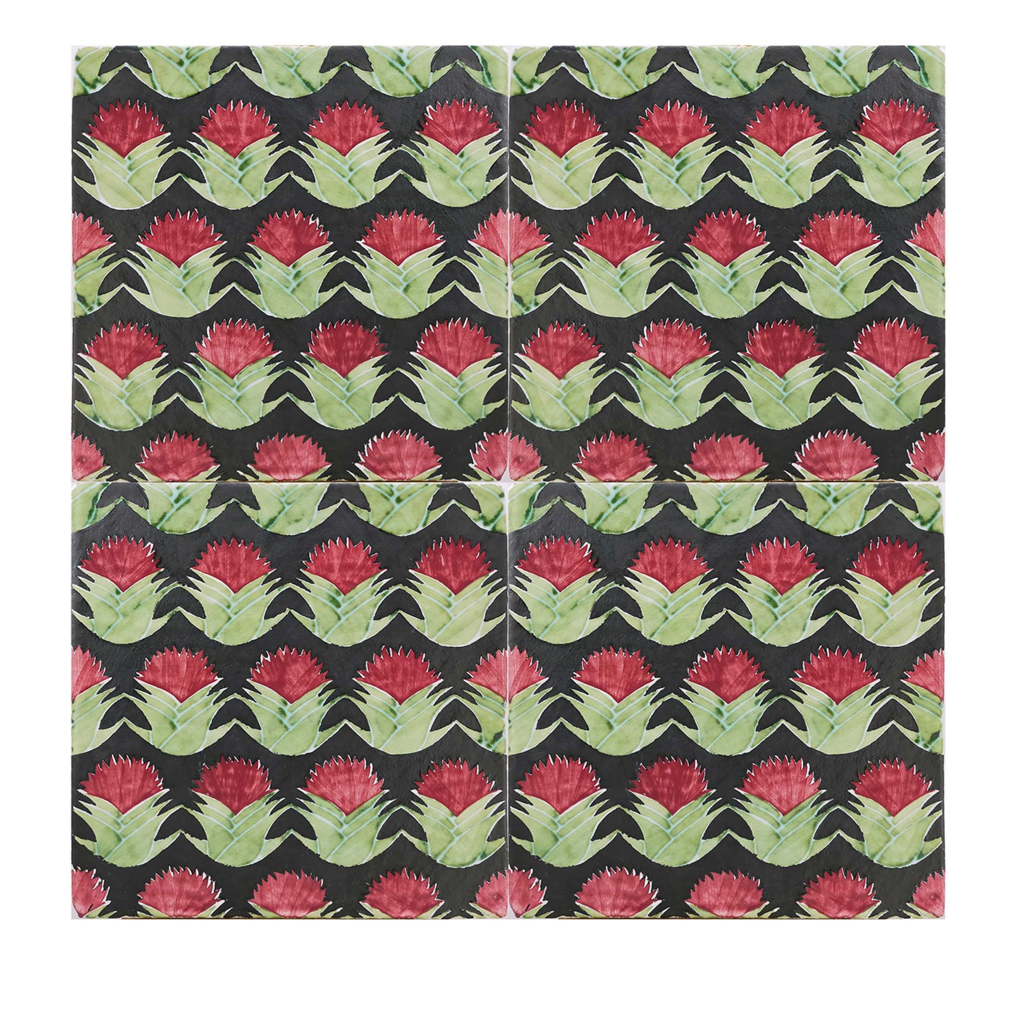 Kimeya Cardo Green Set of 4 Tiles by Vincenzo Messina - Main view