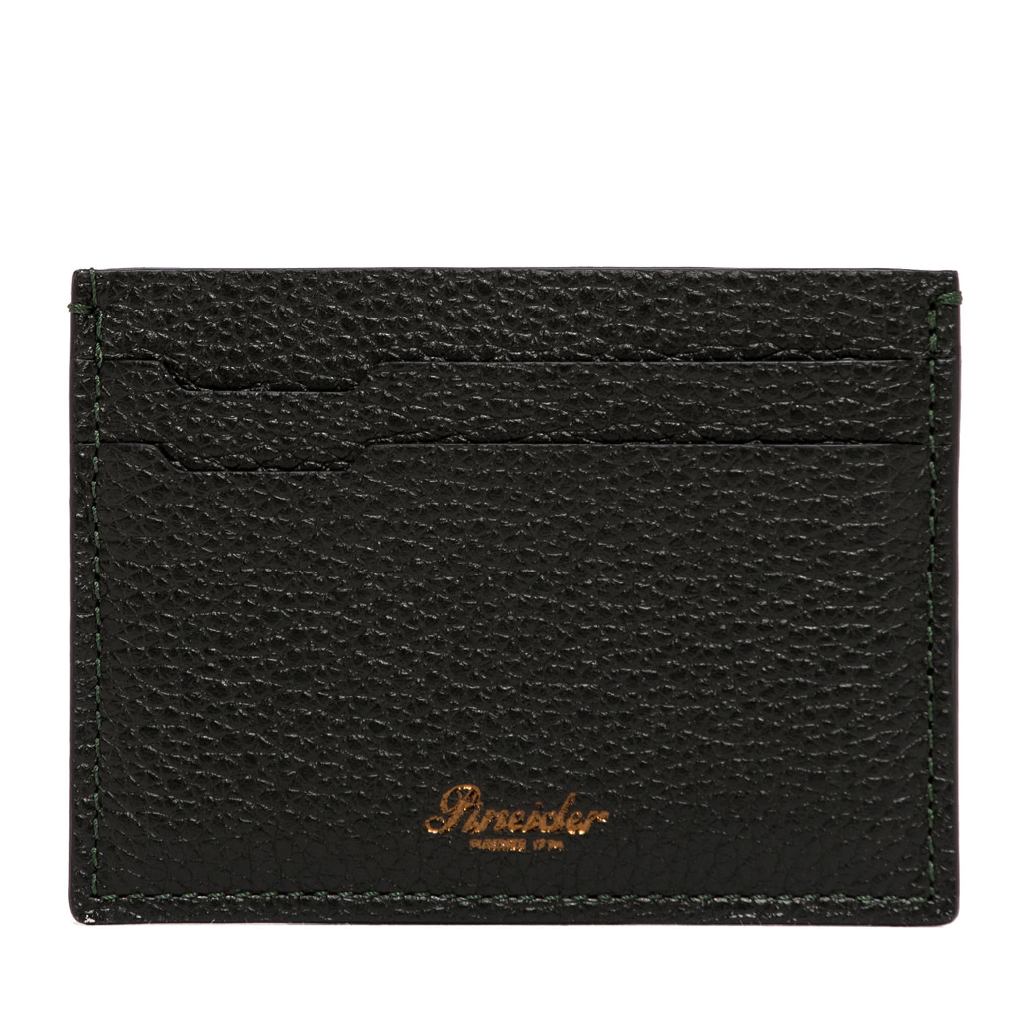 Grained Leather Card Holder Black - Main view