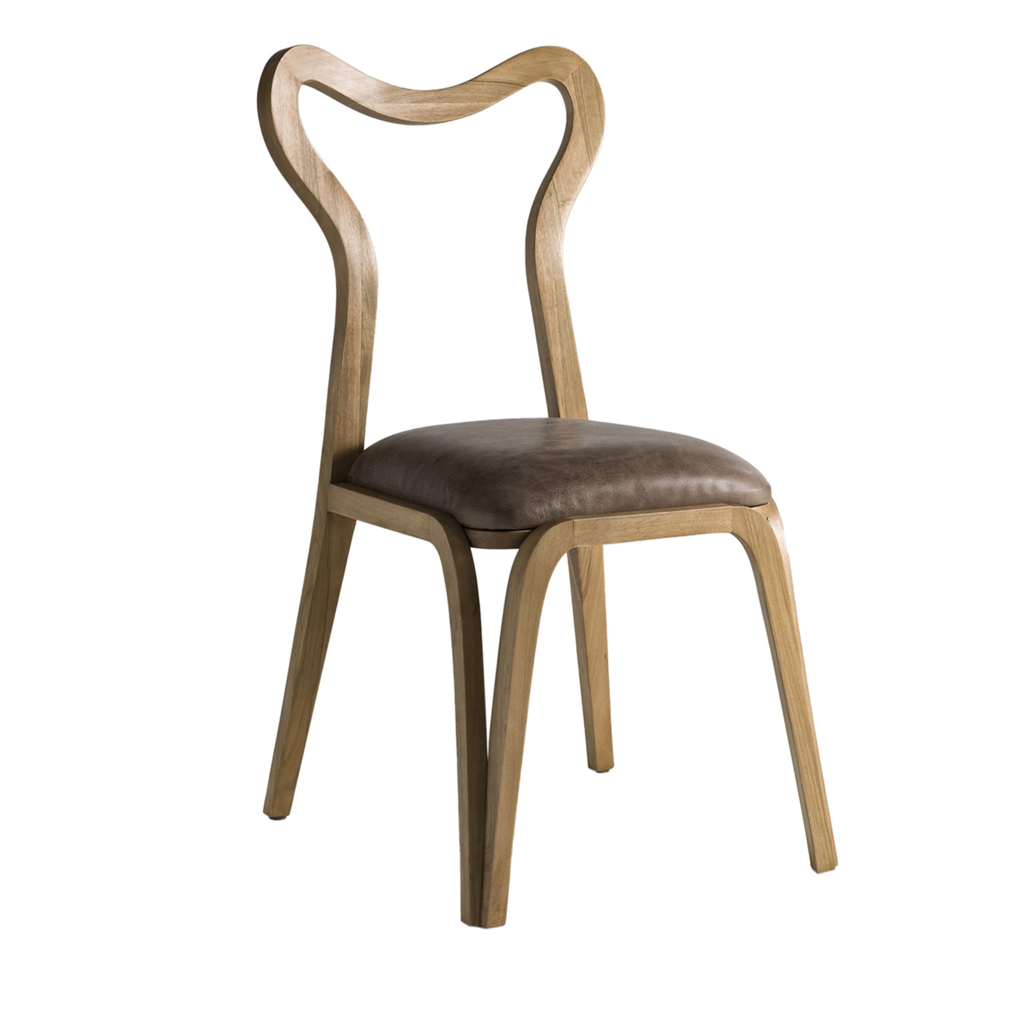 Daina Chair in Walnut with Open Back By Nigel Coates - Main view