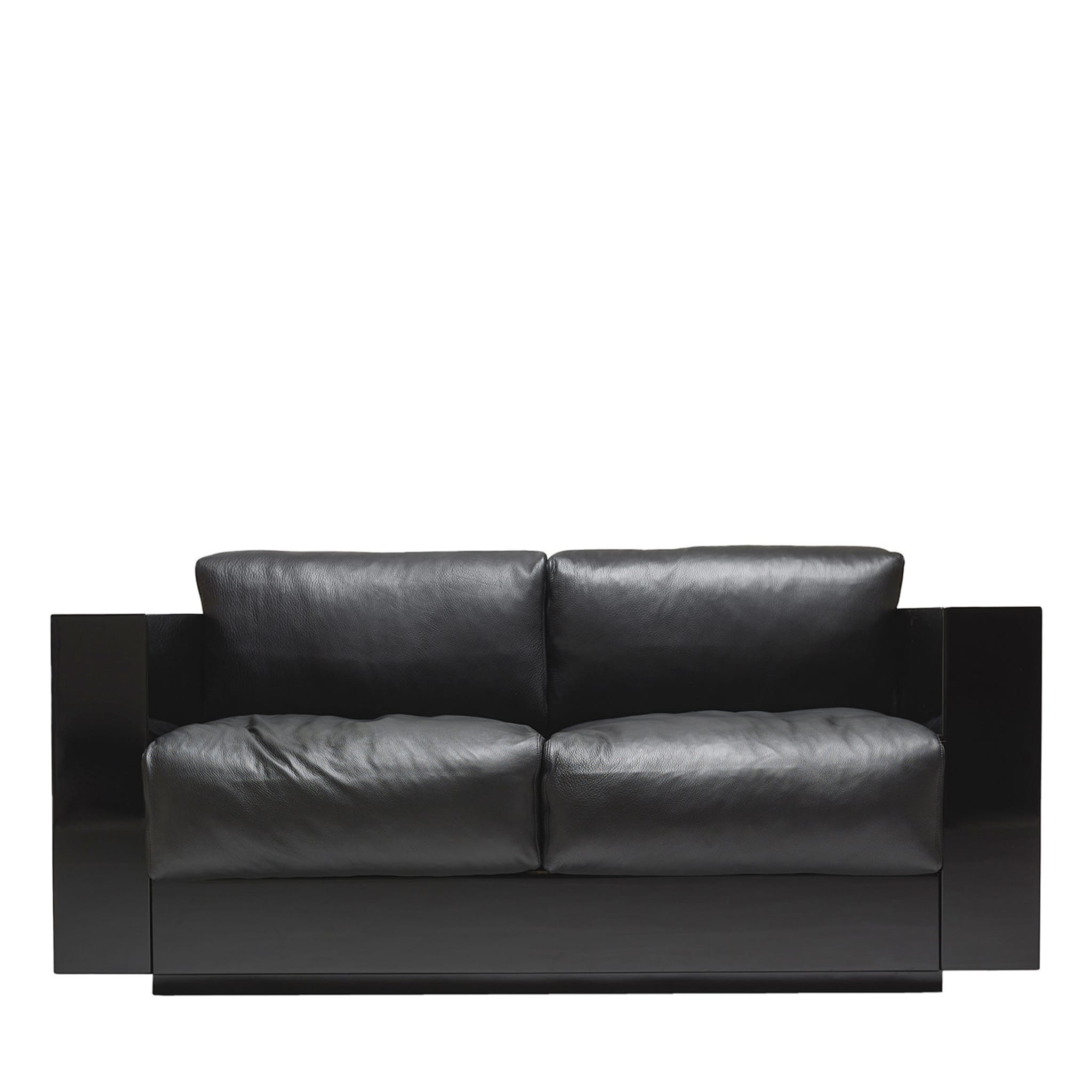 Saratoga Black 2-Seat Sofa by Lella and Massimo Vignelli - Main view