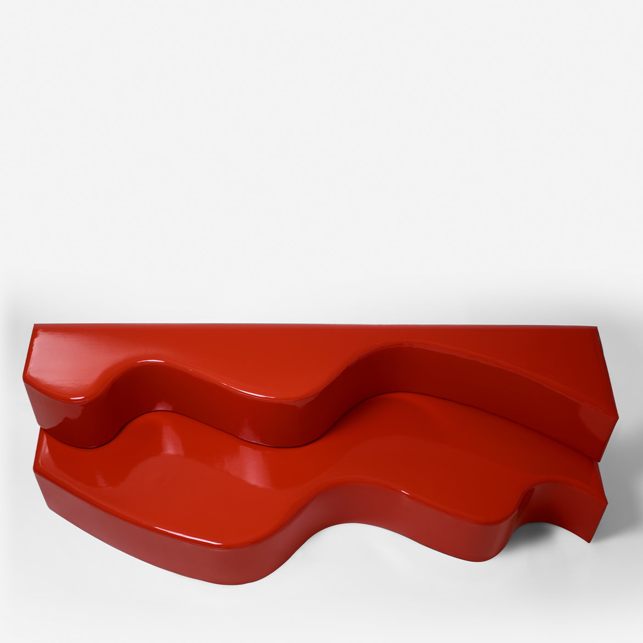 Superonda Red Sofa by Archizoom - Alternative view 1