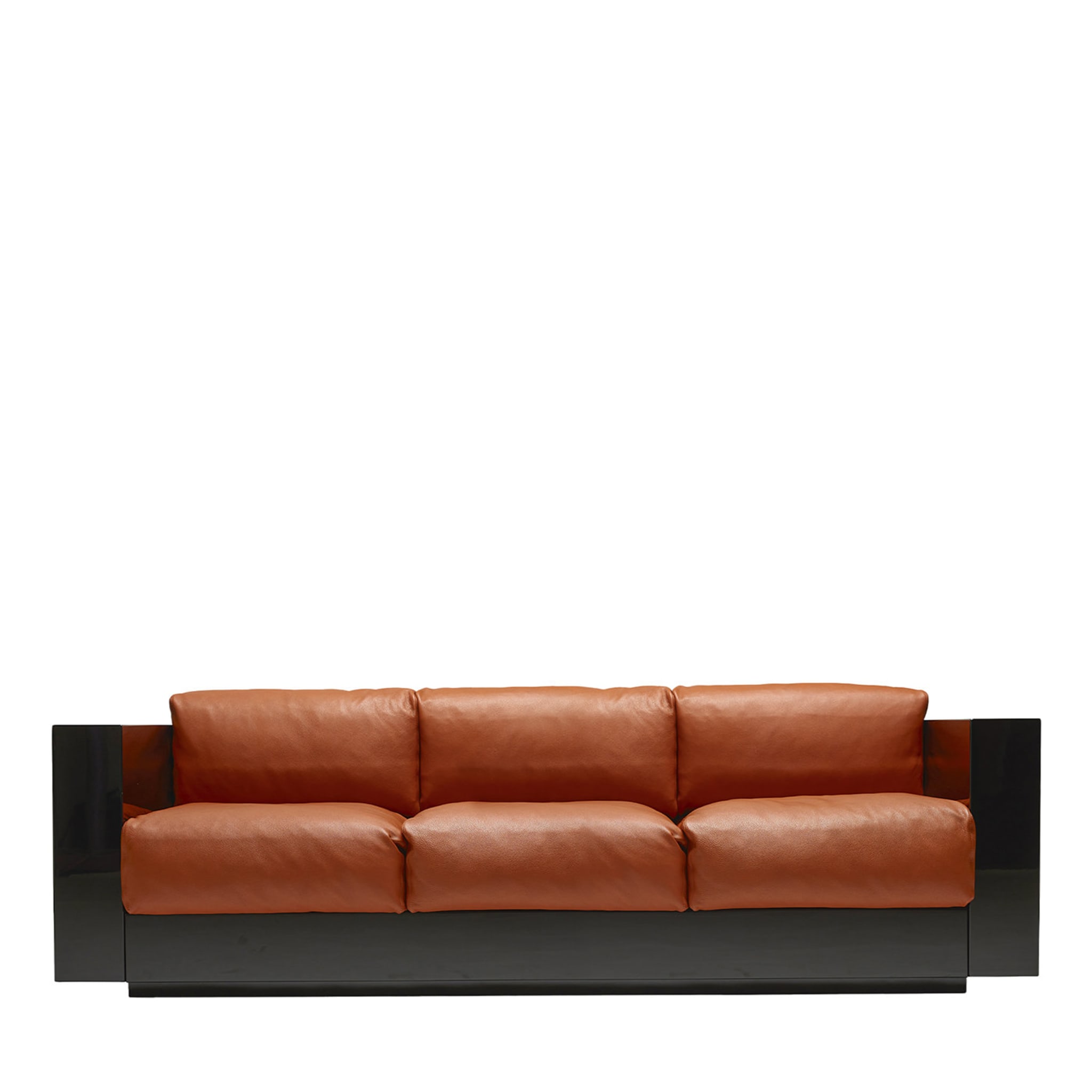 Saratoga Orange 3-Seat Sofa by Lella and Massimo Vignelli - Main view
