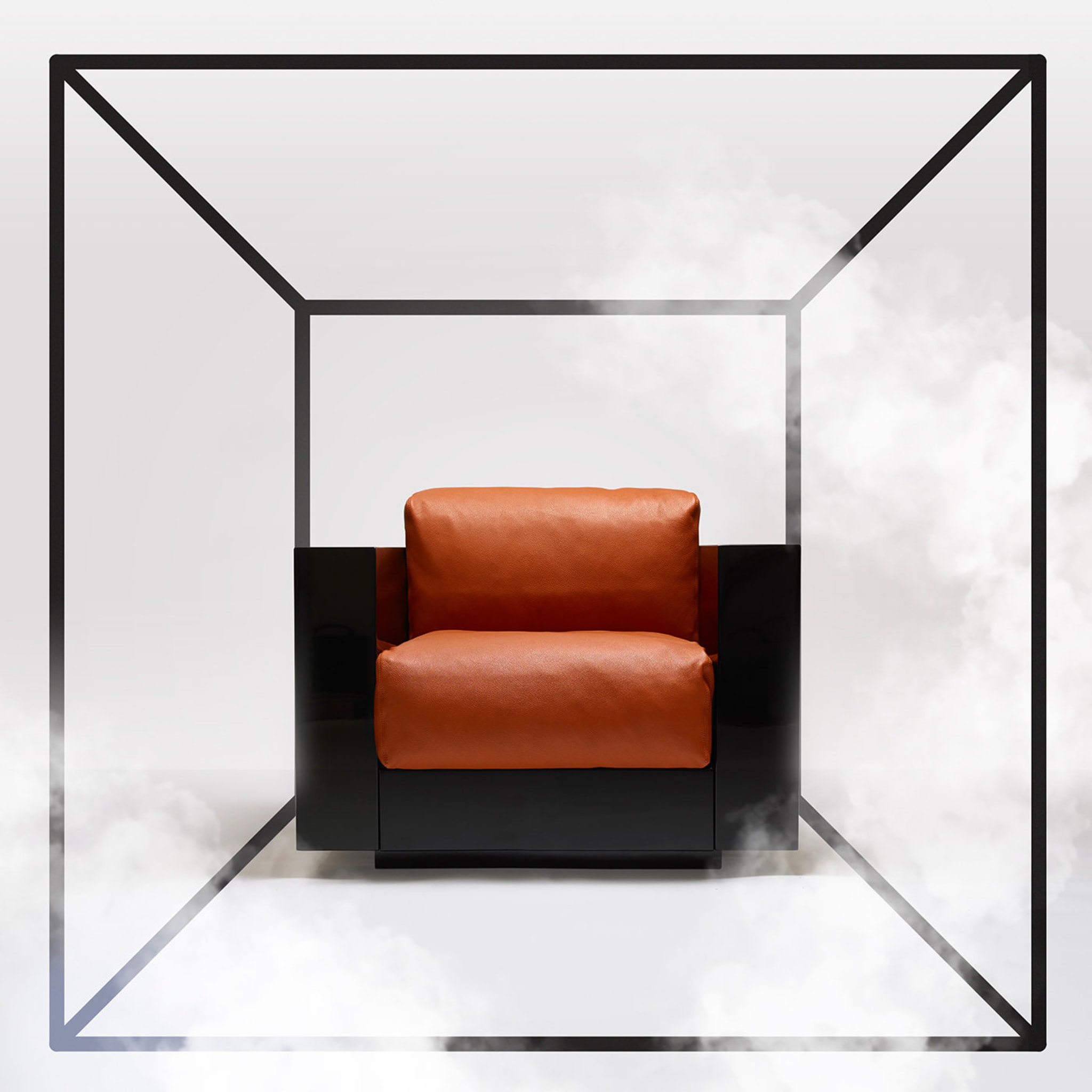 Saratoga Orange Armchair by Lella and Massimo Vignelli - Alternative view 1