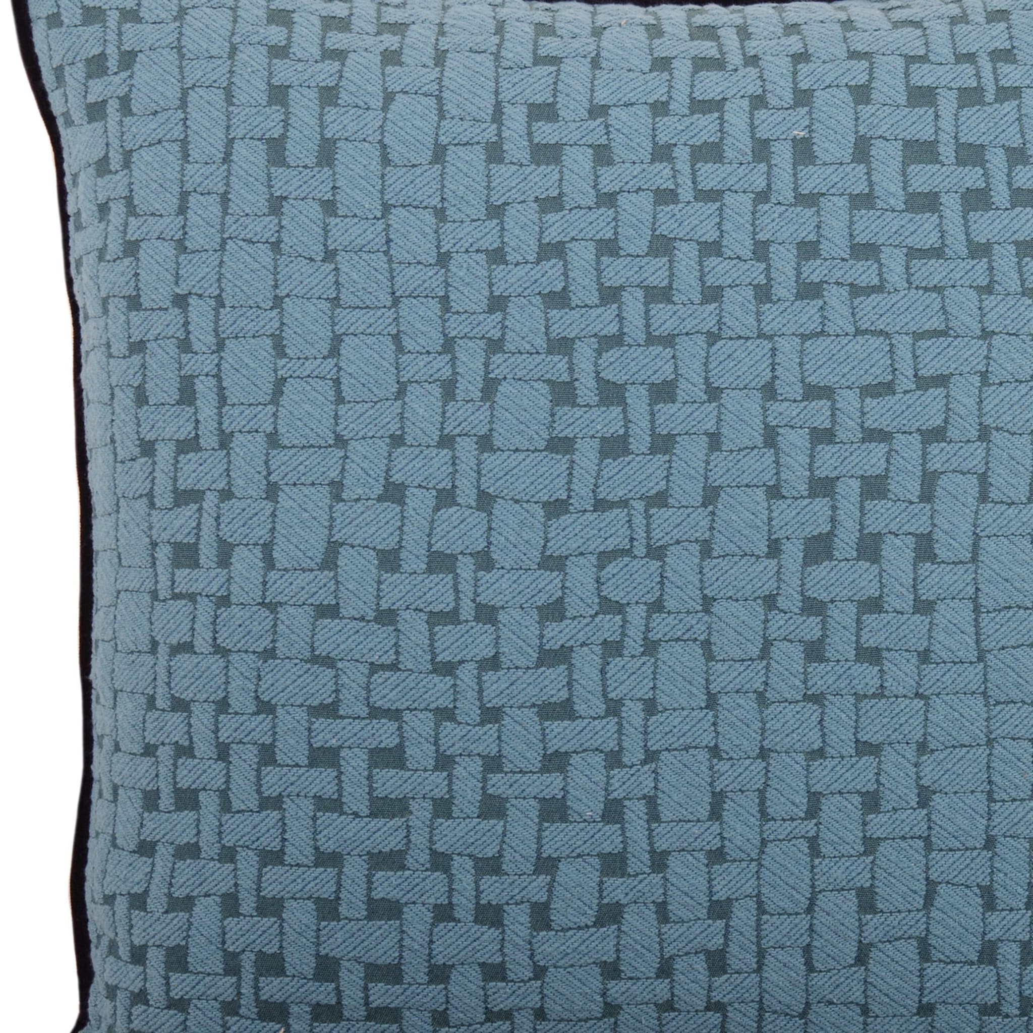 Cojín Carré azul claro en tejido jacquard geométrico - Vista alternativa 3
