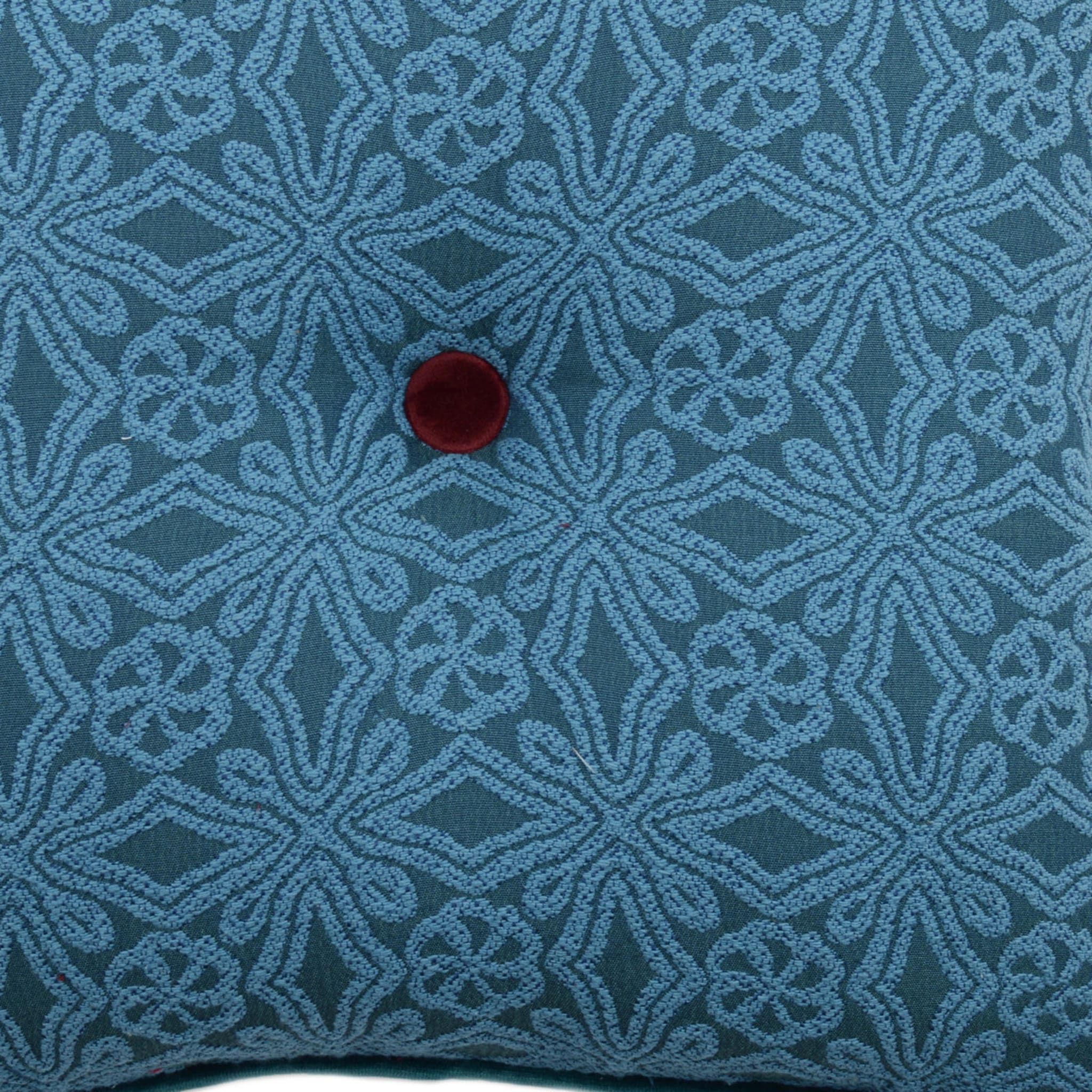 Light Blue Carré Cushion in floreal jacquard fabric - Alternative view 3