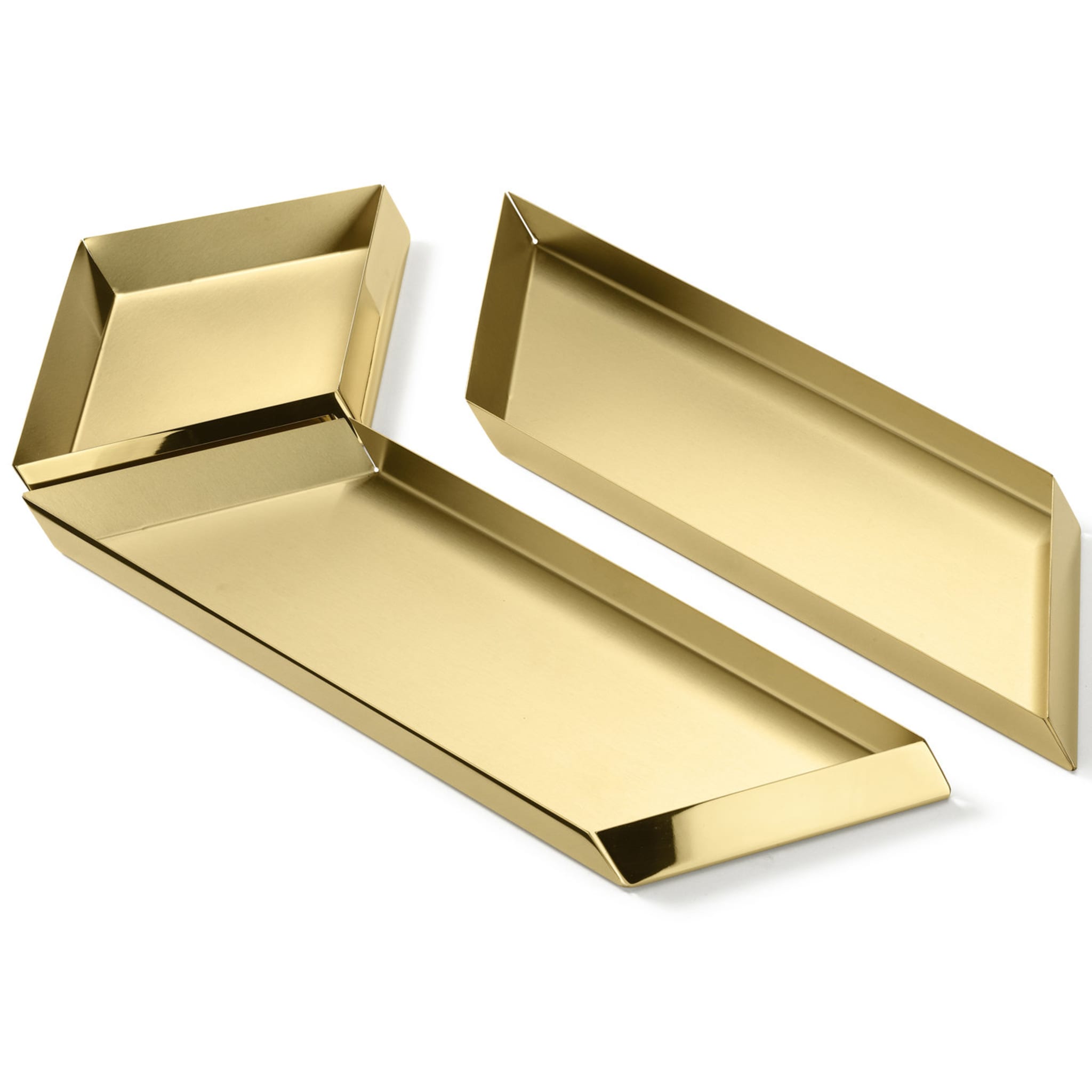 Axonometry Polished Brass Large Parallelepiped Tray By Elisa Giovannoni - Alternative view 1