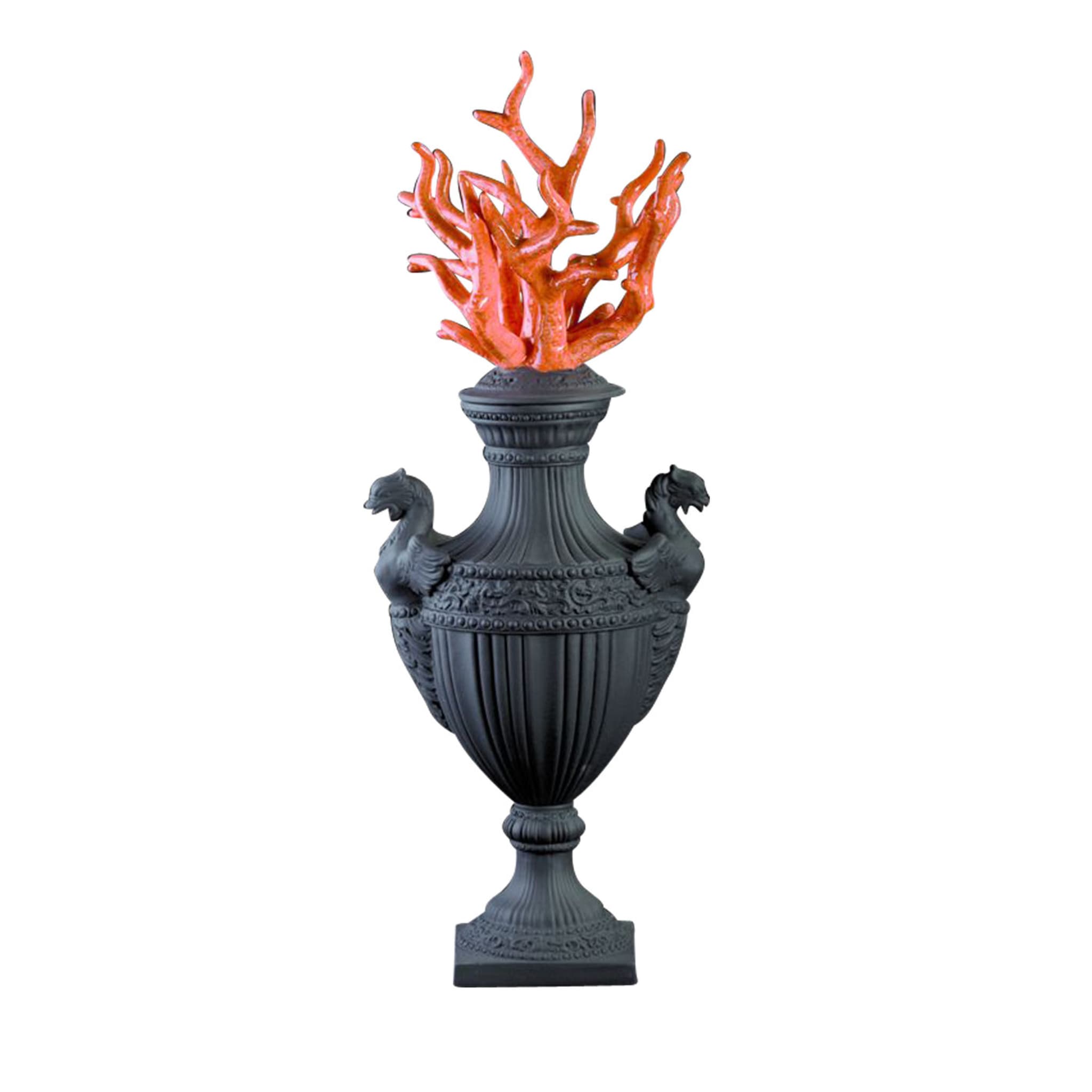 Vase moyen en corail noir - Vue principale