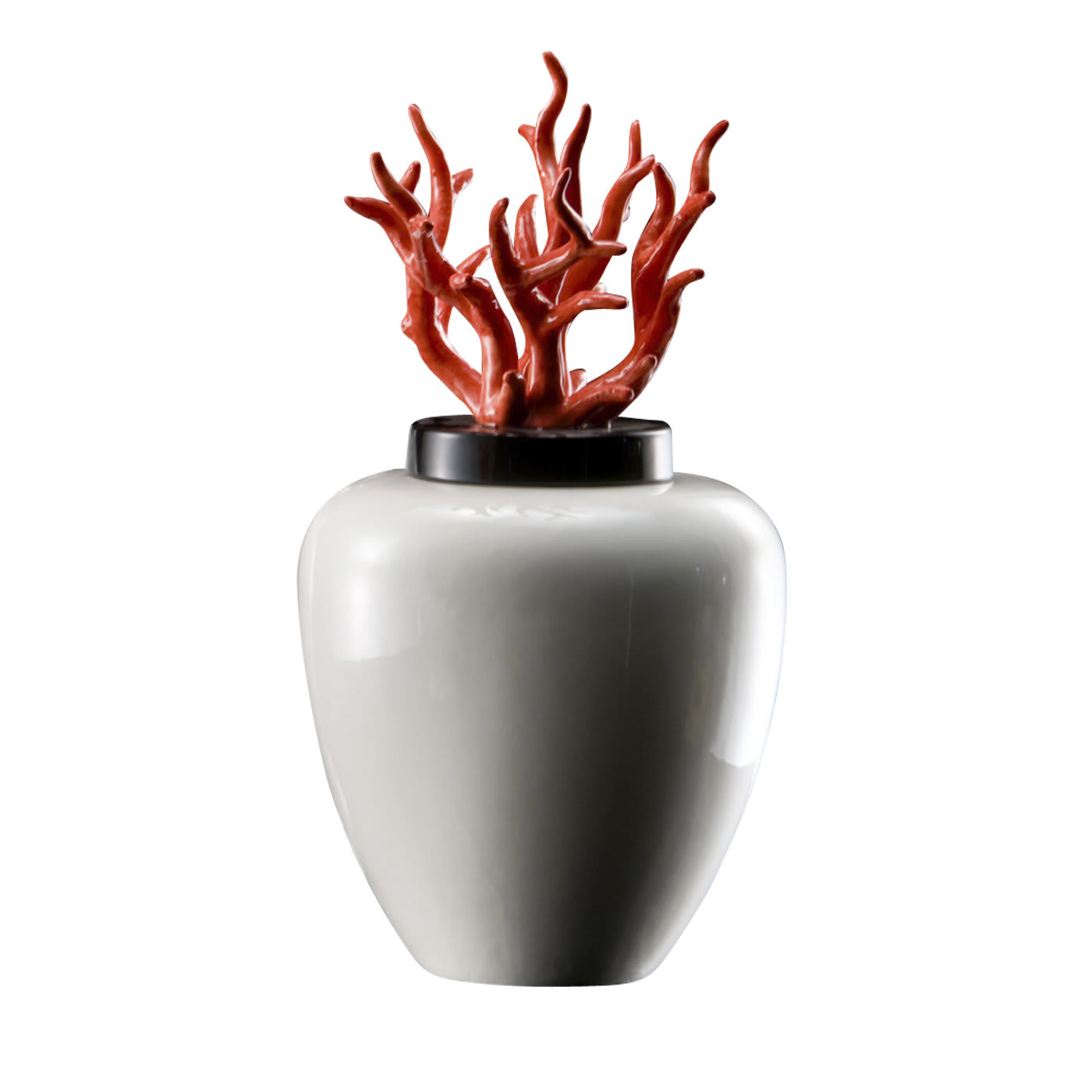 Medium White Corallo Vase - Ceramiche Dal Prà